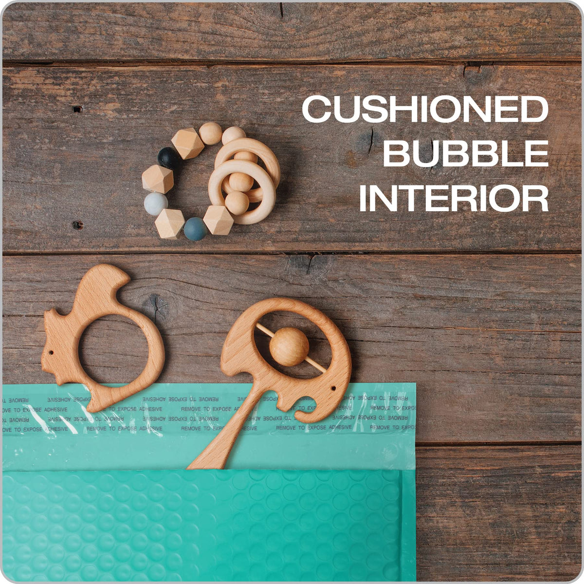 Quality Park Bubble Mailers, 8.5 x 11 Shipping Envelopes, Water Resistant Teal Poly Padded Envelopes, Redi-Strip Peel Off Closure, 25 Per Box (QUA85860)