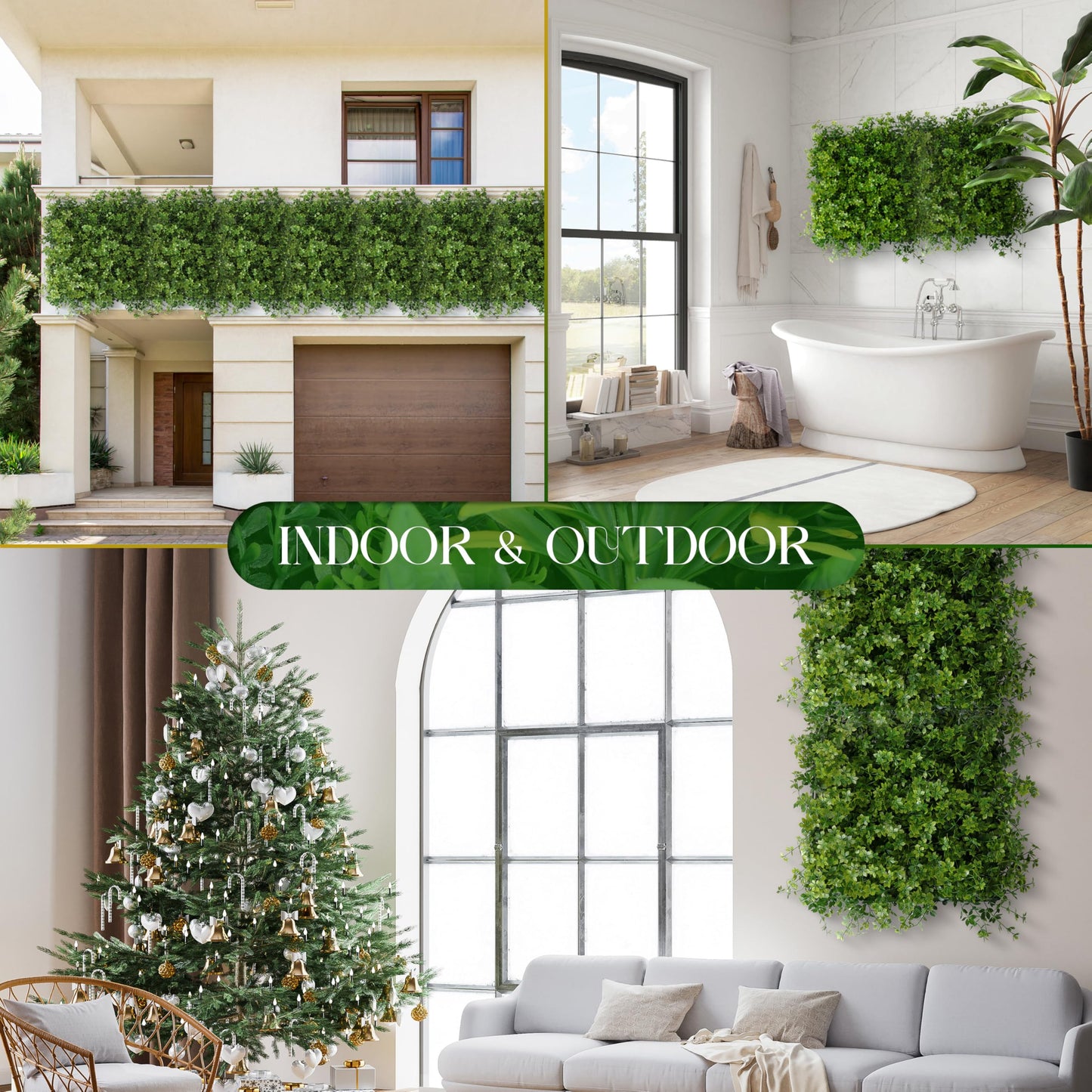 Artificial Grass Wall Panels, UV-Resistant Green Wall Panels, Privacy Fence Screen, Greenery Wall Backdrop for Indoor & Outdoor Decor, Plant Wall Green Wall Decor - 20"*20" 6 Pack