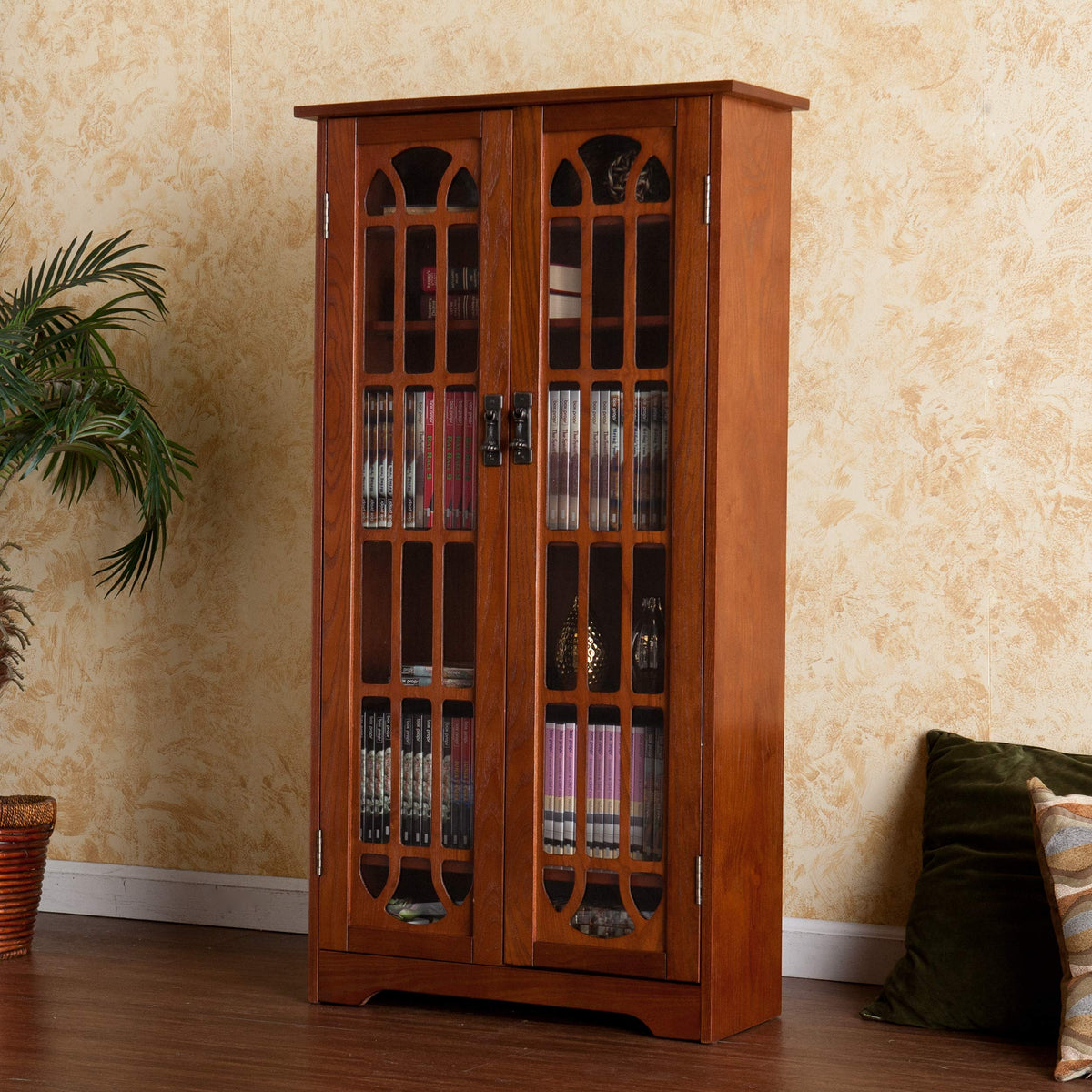 Furniture HotSpot Window Pane Media Cabinet - Oak