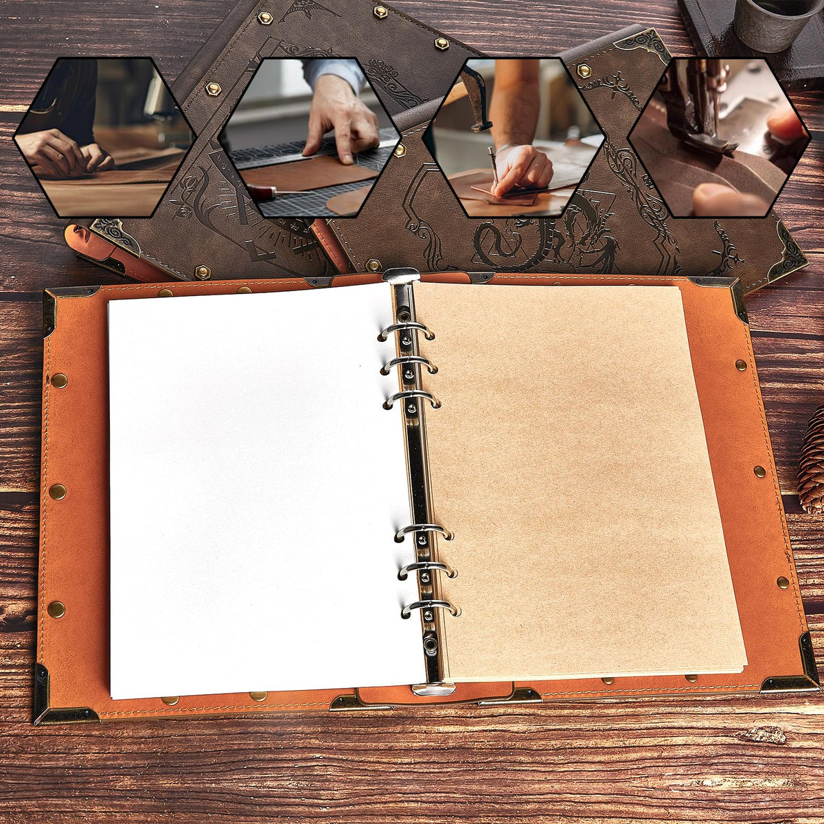 DUROTAN DND Notebook Journal Refillable Binder A5 400 Pages for Dungeons and Dragons Accessories D&D Gifts,Writing Notebook Gift for Men&Women