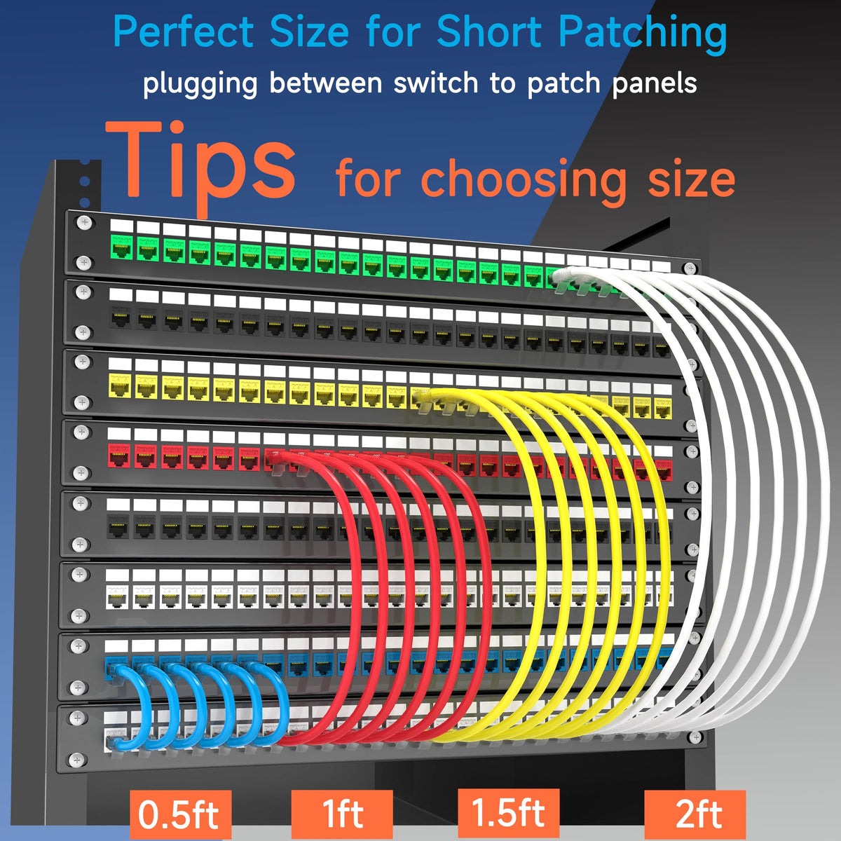 Lysymixs Cat6 Ethernet Cable 3 ft (10 Pack) - 10G Network Patch Cable for Data Centers, Home and Enterprise Networks - Black
