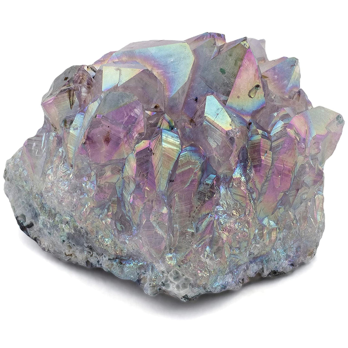 KALIFANO Angel Aura Amethyst Geode – Titanium-Bonded High-Energy Amatista for Reiki, Wicca, Crystal Decor & Metaphysical Gifts – Natural Crystals and Healing Stones (Family Owned)