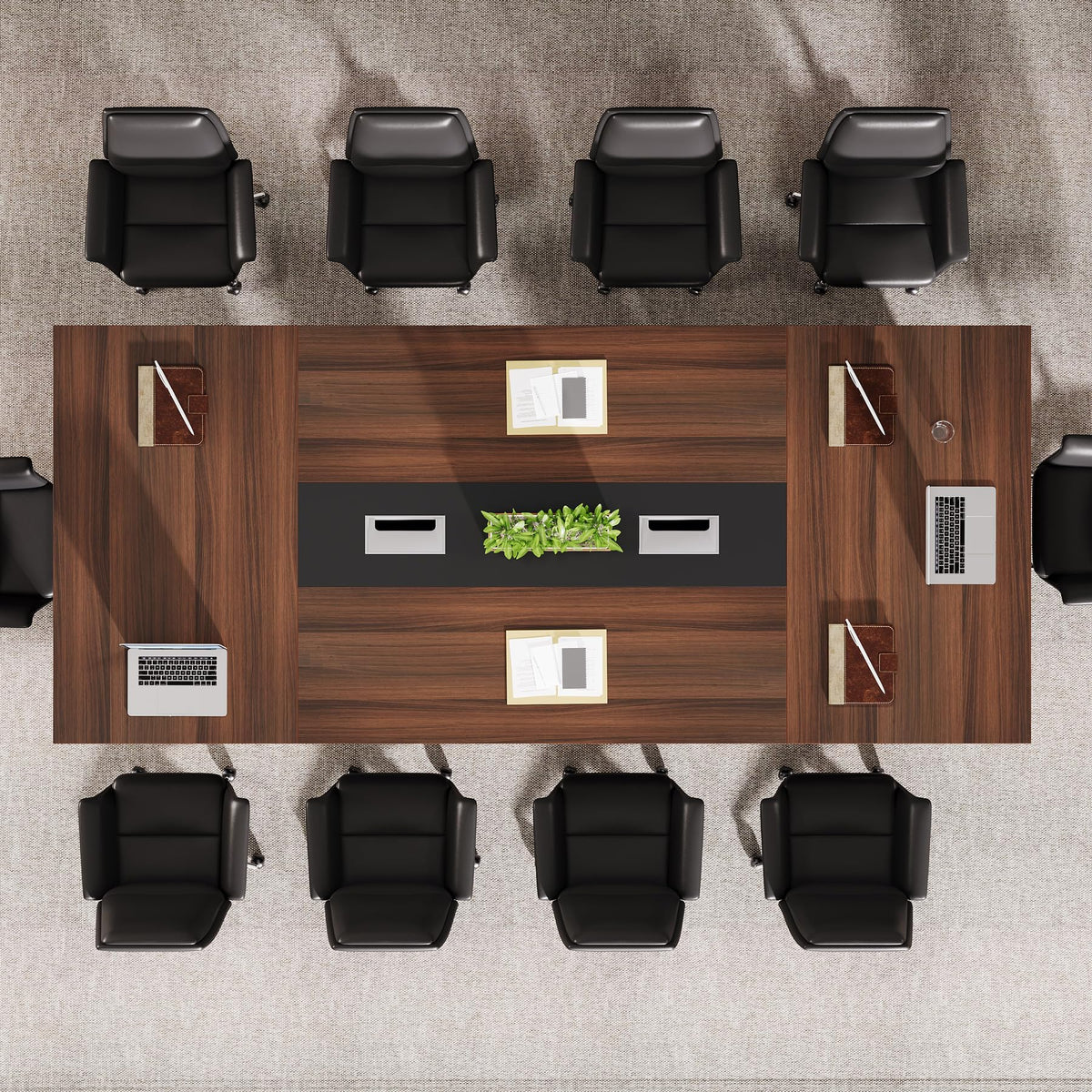 Tribesigns 8ft Conference Table, Large Meeting Table for 8-10 People, Business Seminar Furniture for Office Conference Room