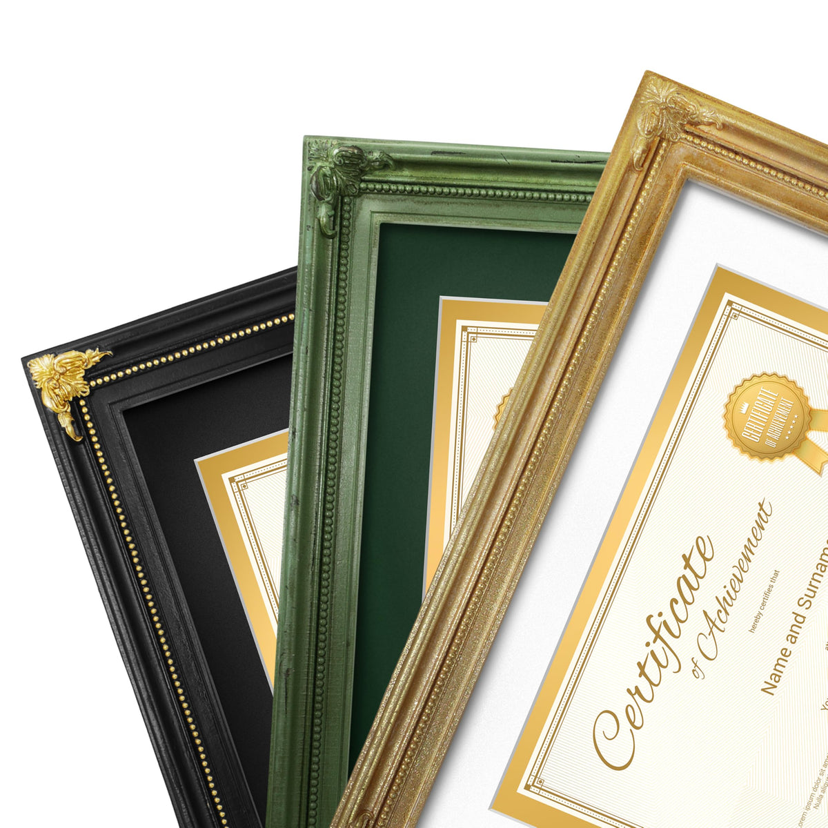 SIMON'S SHOP Diploma Frames 11x14 Matted to 8.5x11 Picture, Gold Picture Frames 11 x 14 with Mat for 8.5 by 11 Certificates Documents