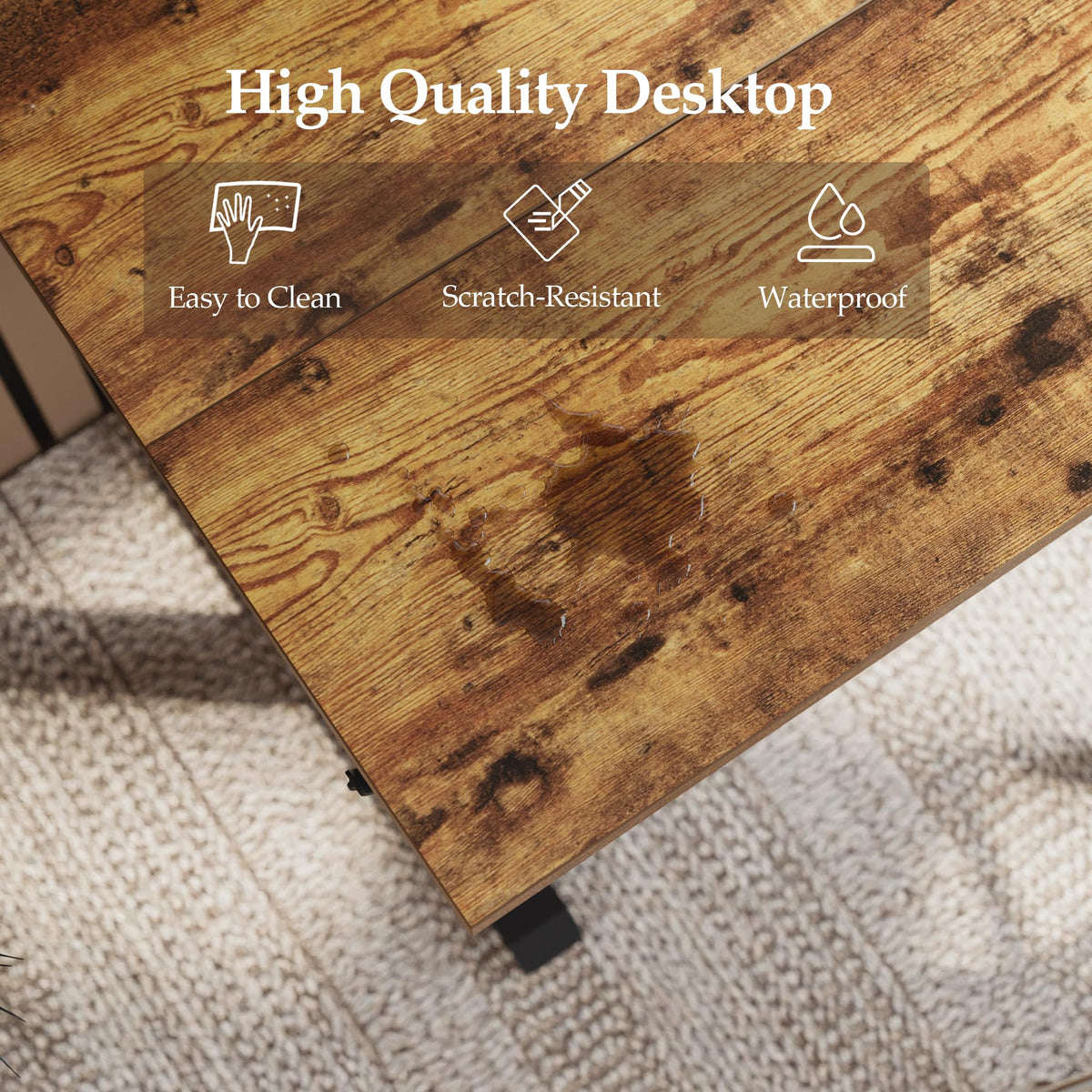 Klicelor Electric Standing Desk 48 Inch, Height Adjustable Desk for Home Office, Sit Stand Up Rising Computer Table with Memory Preset, Rustic Brown