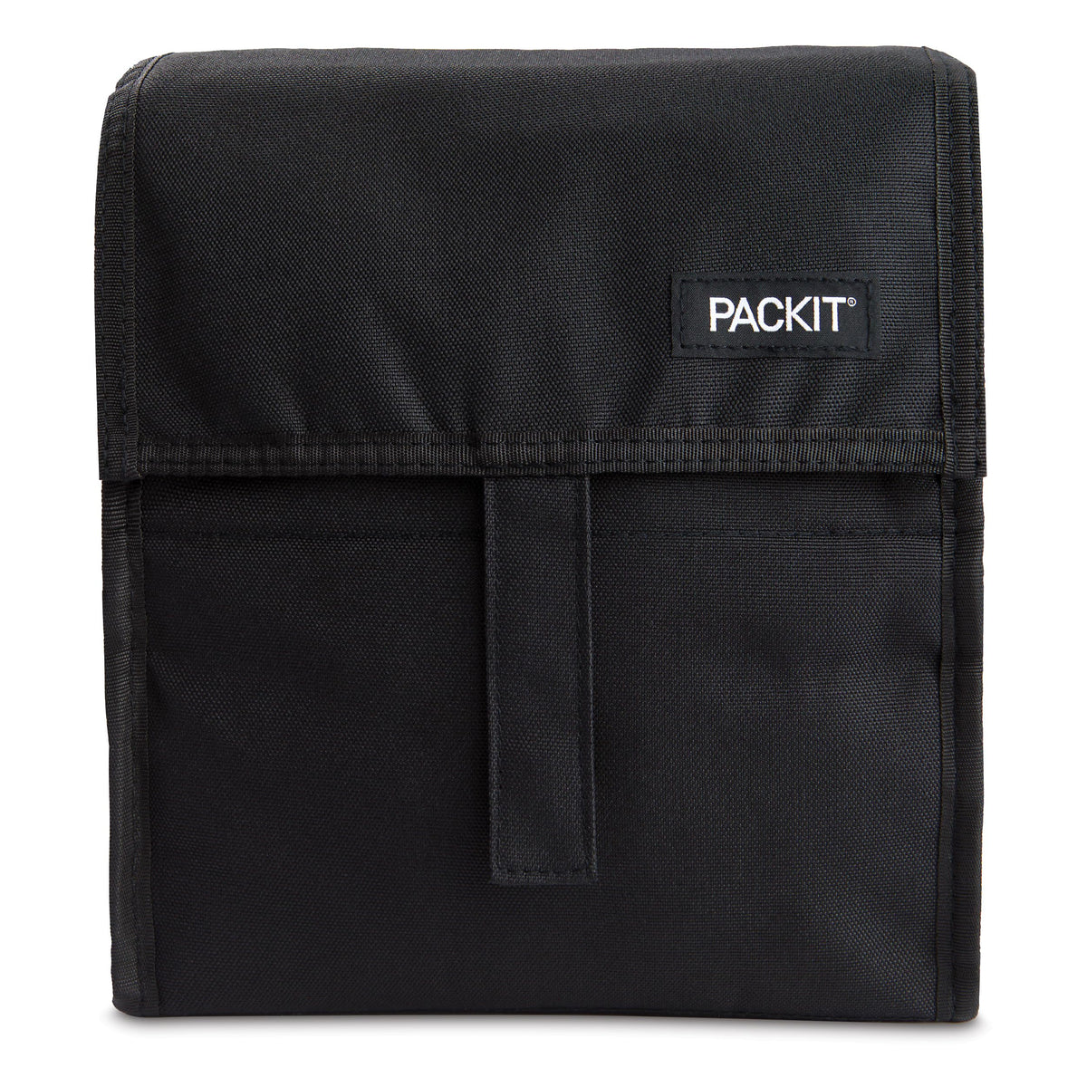 PackIt Freezable Lunch Bag, Black, Built with EcoFreeze Technology, Foldable, Reusable, Zip and Fold Closure with Buckle Handle, Perfect for School and Office Lunches