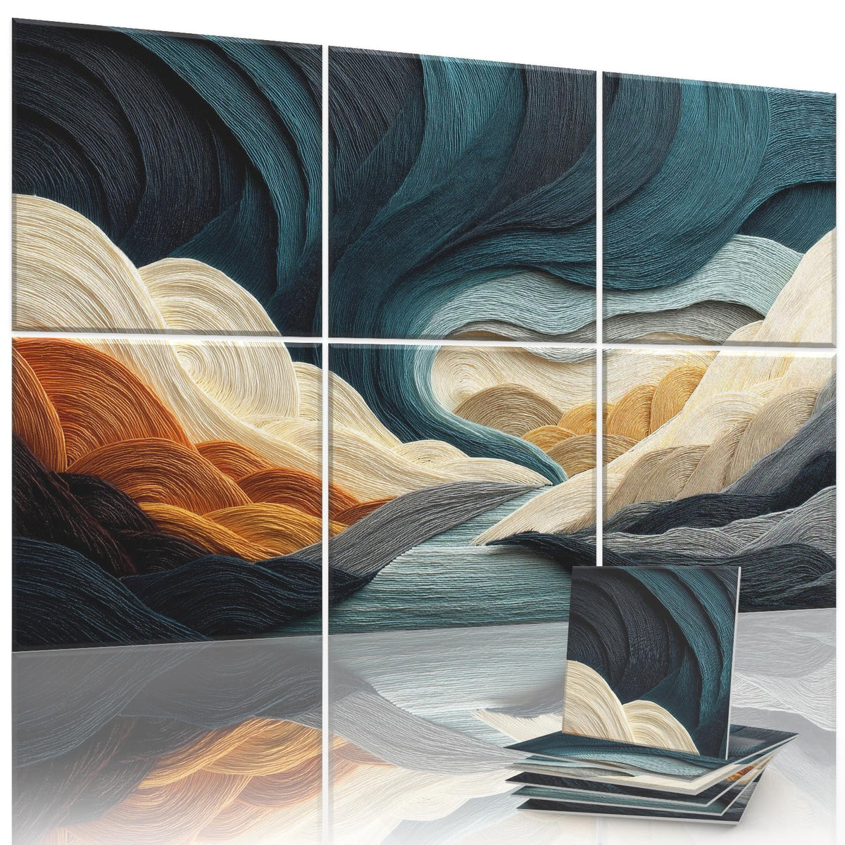 6 Pack Sound Absorbing Panels 72x48 Inch Decorative Acoustic Panels Acoustic Wall Panels for Home Office Studio Quick and Easy Setup