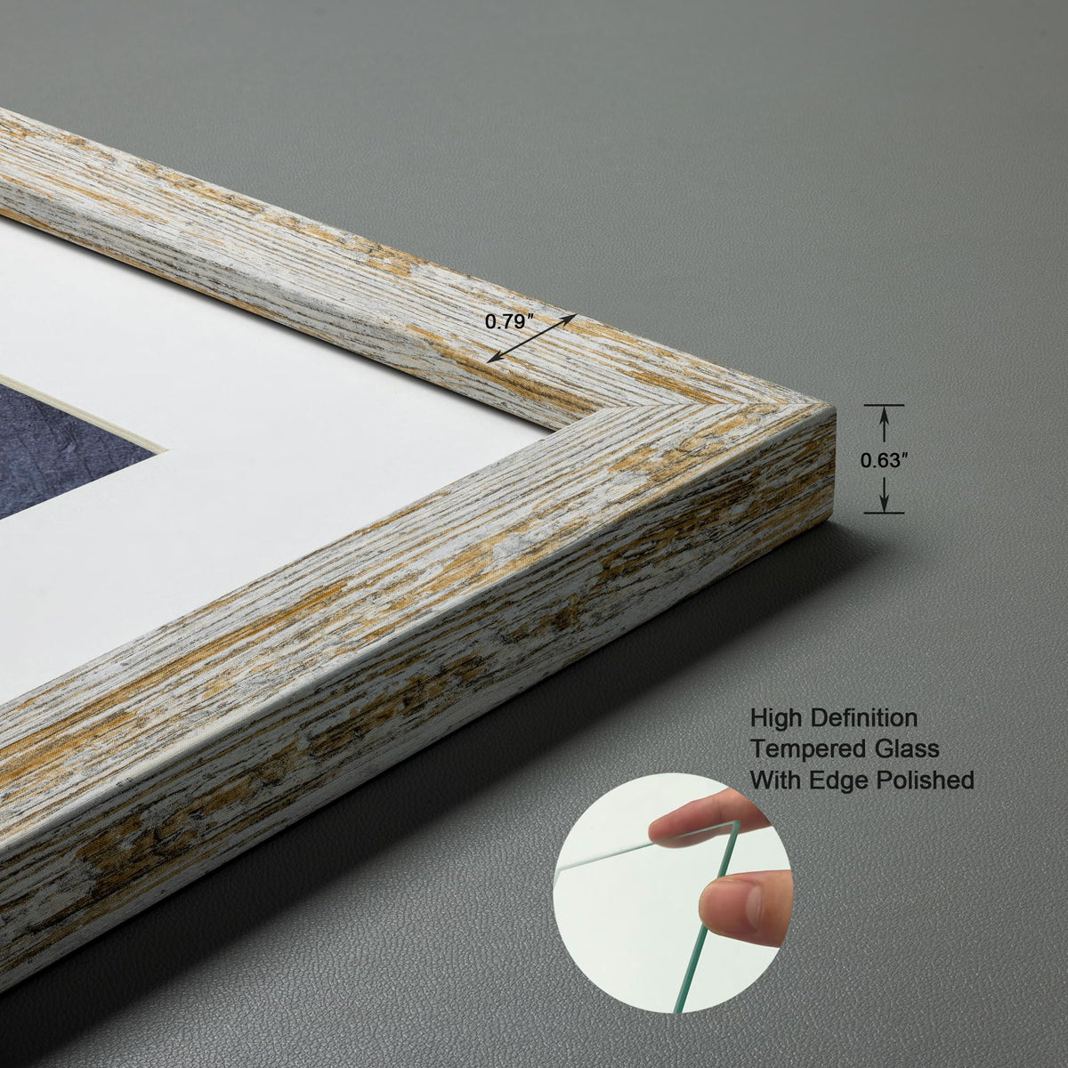 DEKWINN Rustic Distressed Retro Style White Frame 11x14 Picture Frame Set of 3 with Real Glass for Pictures 8x10 with Mat or 11x14 Without Mat, Wall Gallery or Tabletop display