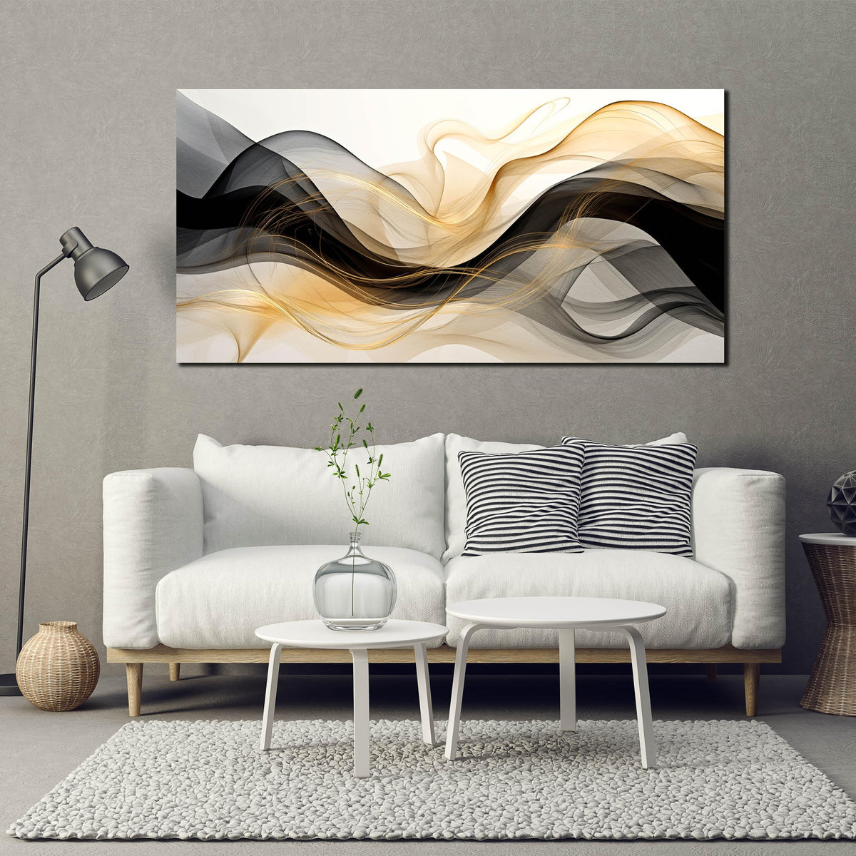 AOZEMI Abstract Wall Art Black White Canvas Art Gold Pictures Wall Decor Prints Artwork for Bedroom Living Room Home Office Kitchen 29x59