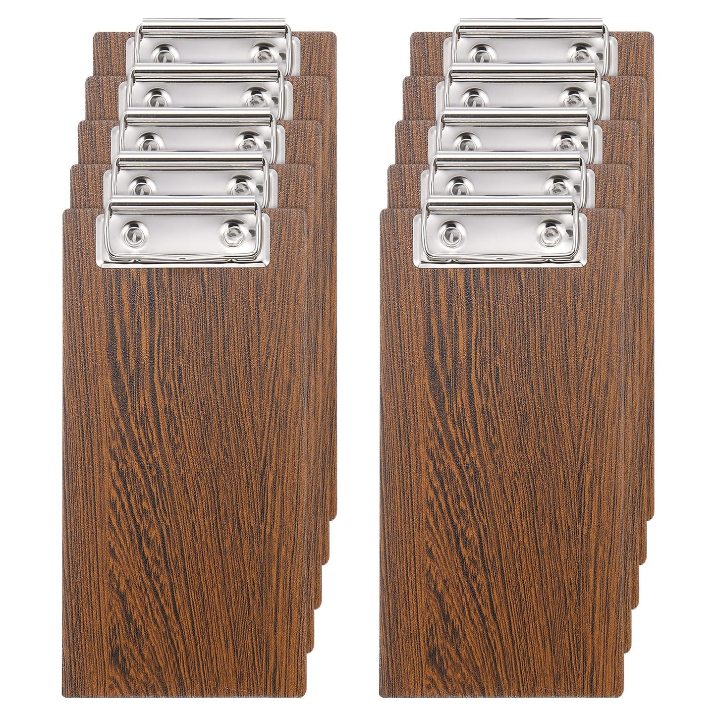PATIKIL Check Presenters for Restaurants, 20Pcs Mini Clipboard Wood Check Holder Half Page Menu Holder for Restaurant Cafe Waitress Guest Check Server, Brown