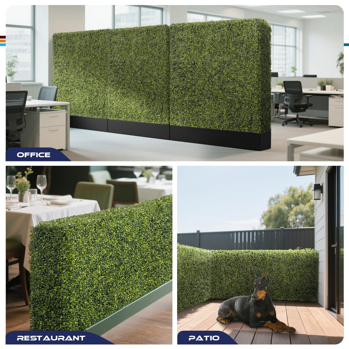 Windscreen4less 18Wx36Hx6D inches Artificial Boxwood Hedge Wall, Greenery Fake Grass Background Partition, Outdoor Privacy Wall for Terrace, Balcony, Restaurant, Garden, Party Decoration