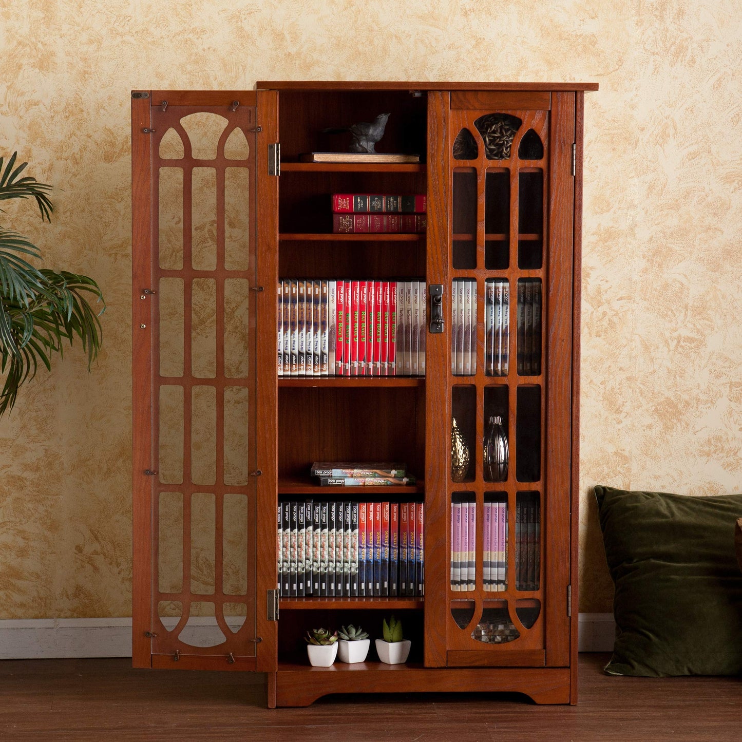 Furniture HotSpot Window Pane Media Cabinet - Oak