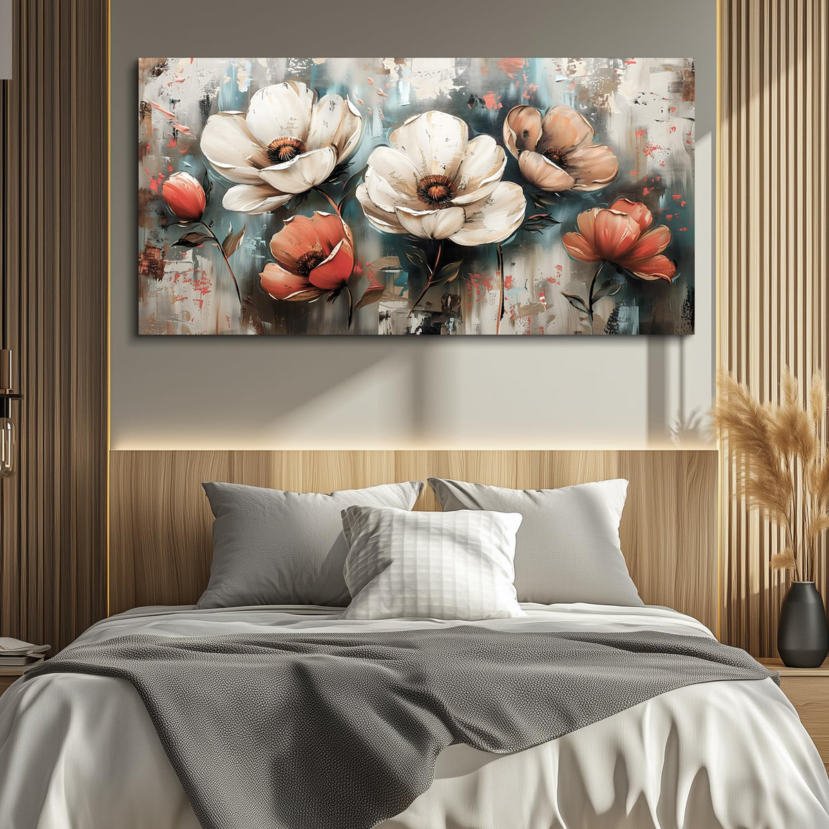 FUHAIHUA Canvas Decor For Living Room Large Wall Art For Office Bedroom Decorations Flowers Landscape Paintings Boho Pictures Artwork Aesthetic Posters Ready To Hang Home Decor 30x60 In