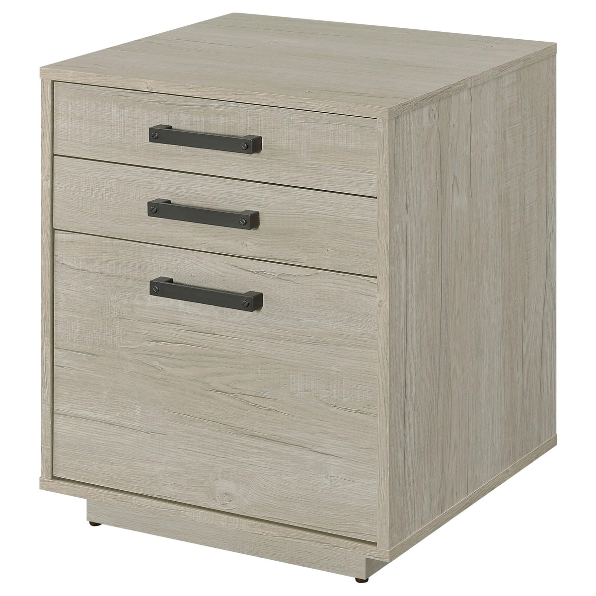 Coaster Home Furnishings - Loomis - Engineered Wood & Veneer - 3-Drawer Modern File Cabinet with Drawer Pulls and Euro Glides - Home Office - Whitewashed Gray - 805882