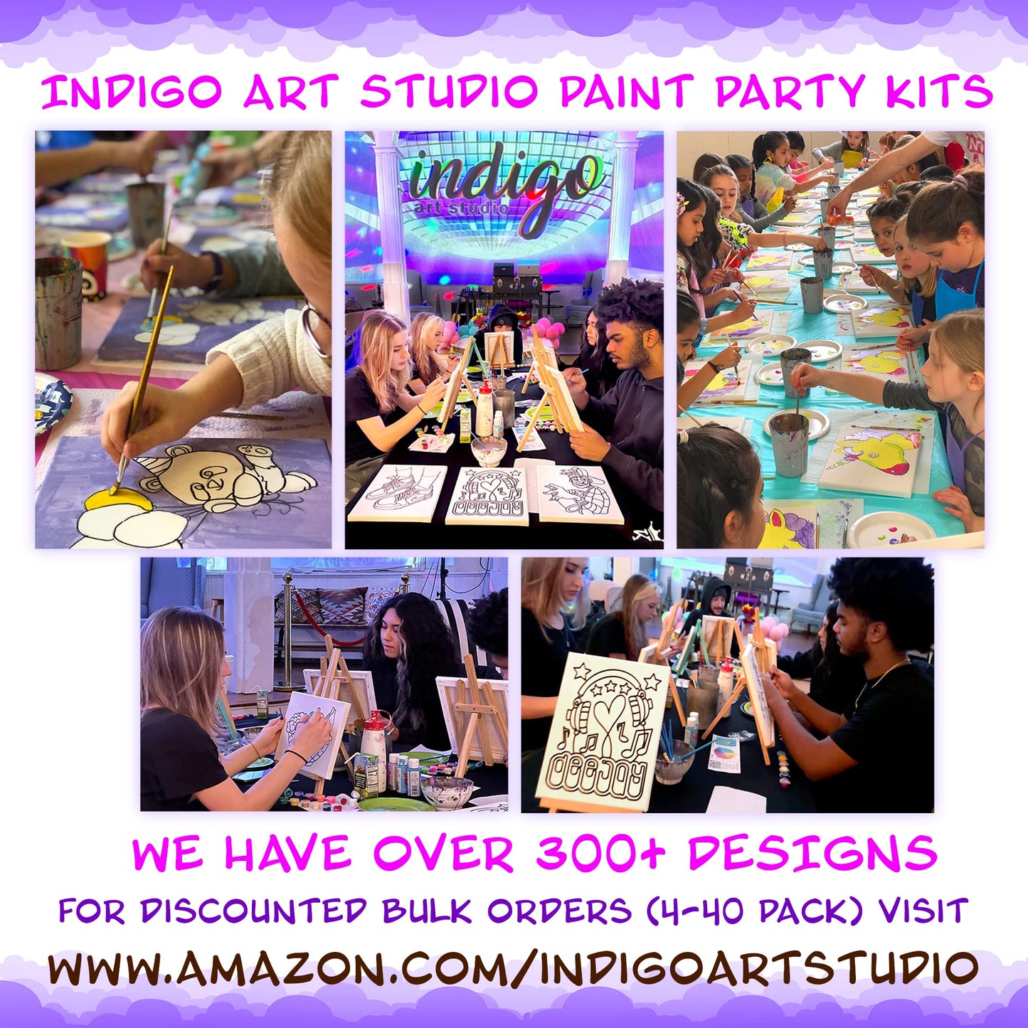 Indigo Art Studio Pre Drawn Canvas Painting for Adults Kids| Stretched & Stenciled | Art Activity | Roller Skates Coloring | DIY Birthday Gift & Adult Sip and Paint With Twist Party (8x10 Inches)