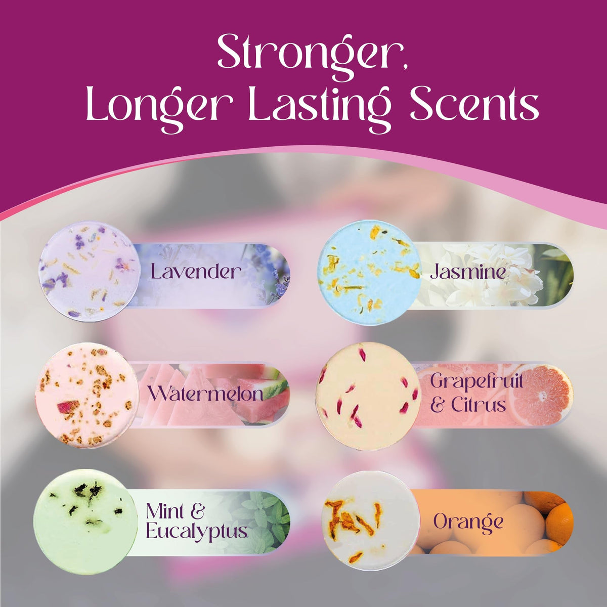 Aromatherapy Shower Steamers Gift Set – 12 Spa Tablets, 6 Scents (Lavender, Mint & Eucalyptus, Jasmine, Watermelon, Grapefruit & Orange) – Relaxation & Stress-Relief Self-Care Gifts for Women