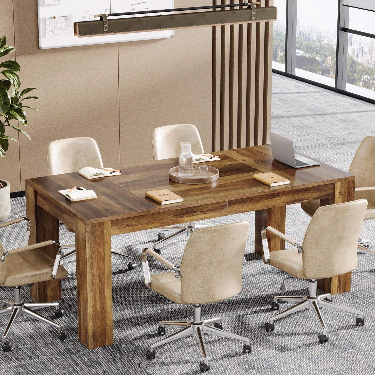 Tribesigns 63-Inch Executive Desk, Large Office Computer Desk, Simple Workstation Writing Table Study Table for Home Office, Rustic Brown