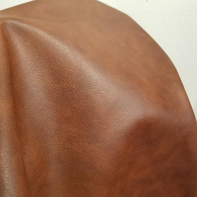 NAT Leathers | Tan Mid Brown Soft Faux Vegan Leather PU | 25 Yard Roll Cut by