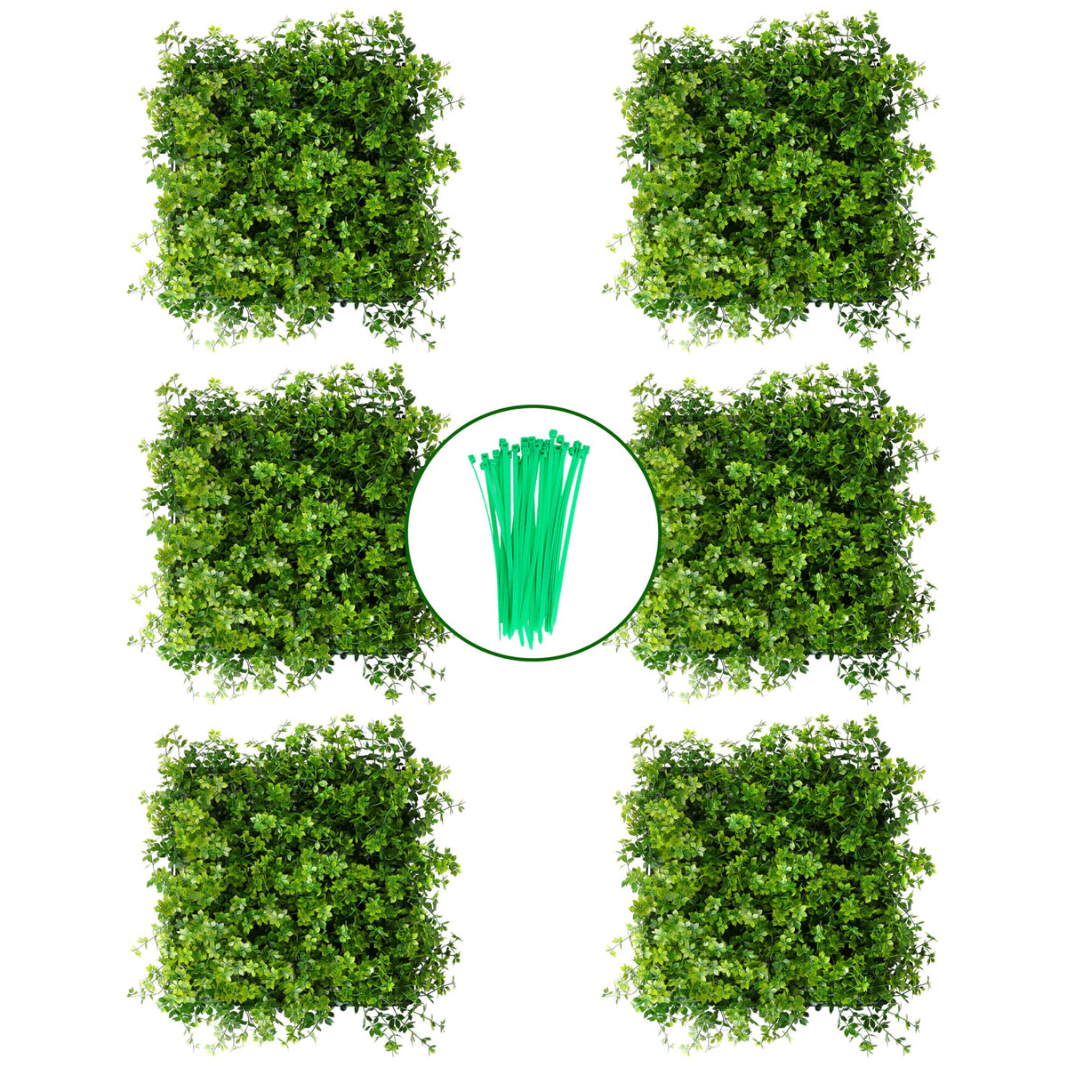 Artificial Grass Wall Panels, UV-Resistant Green Wall Panels, Privacy Fence Screen, Greenery Wall Backdrop for Indoor & Outdoor Decor, Plant Wall Green Wall Decor - 20"*20" 6 Pack