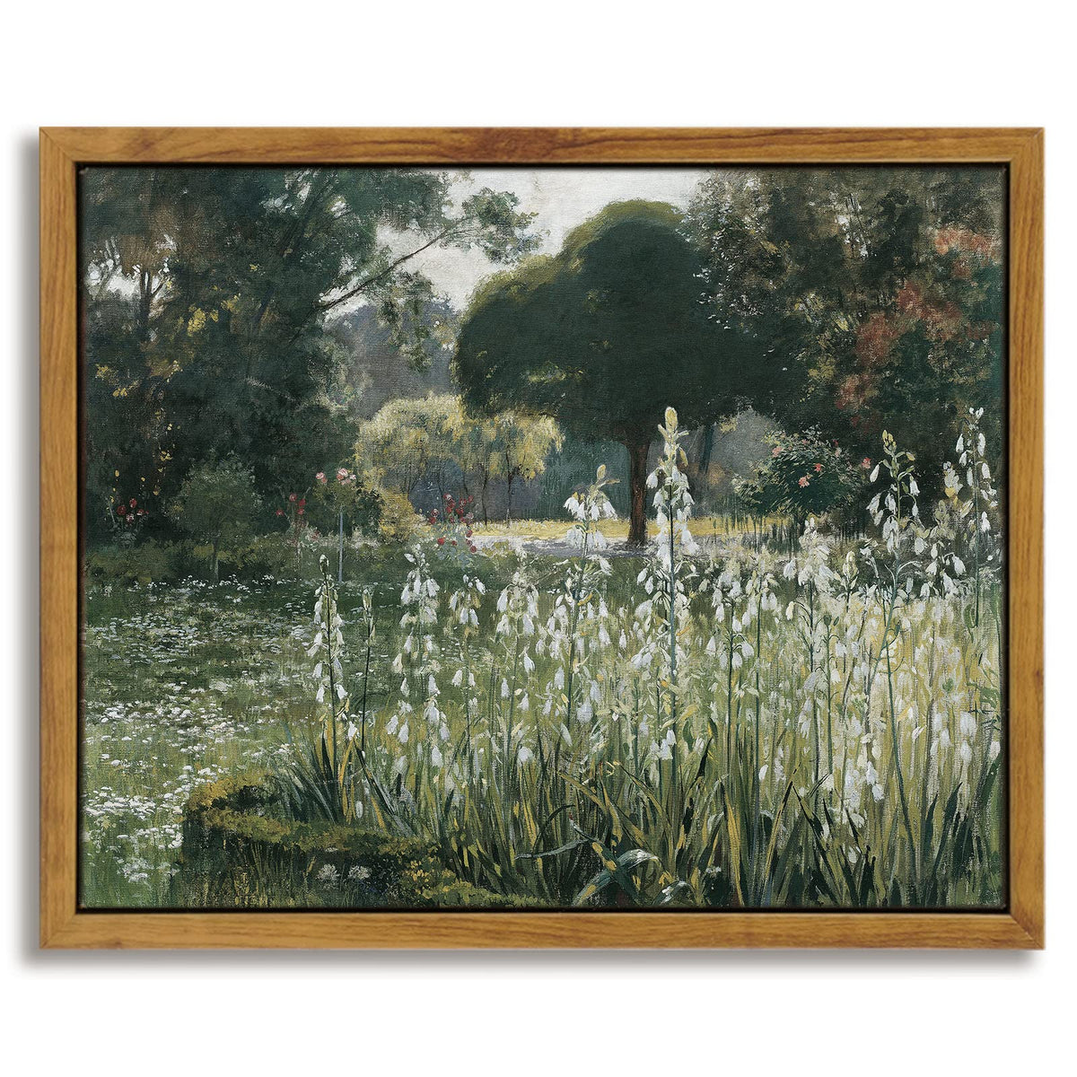 InSimSea Meadow with Flowers Painting Wall Art Prints, Framed, Canvas, Classical Scenery Eclectic Wall Decor For Home Office Living Room Bathroom (8x10in/20x25cm)