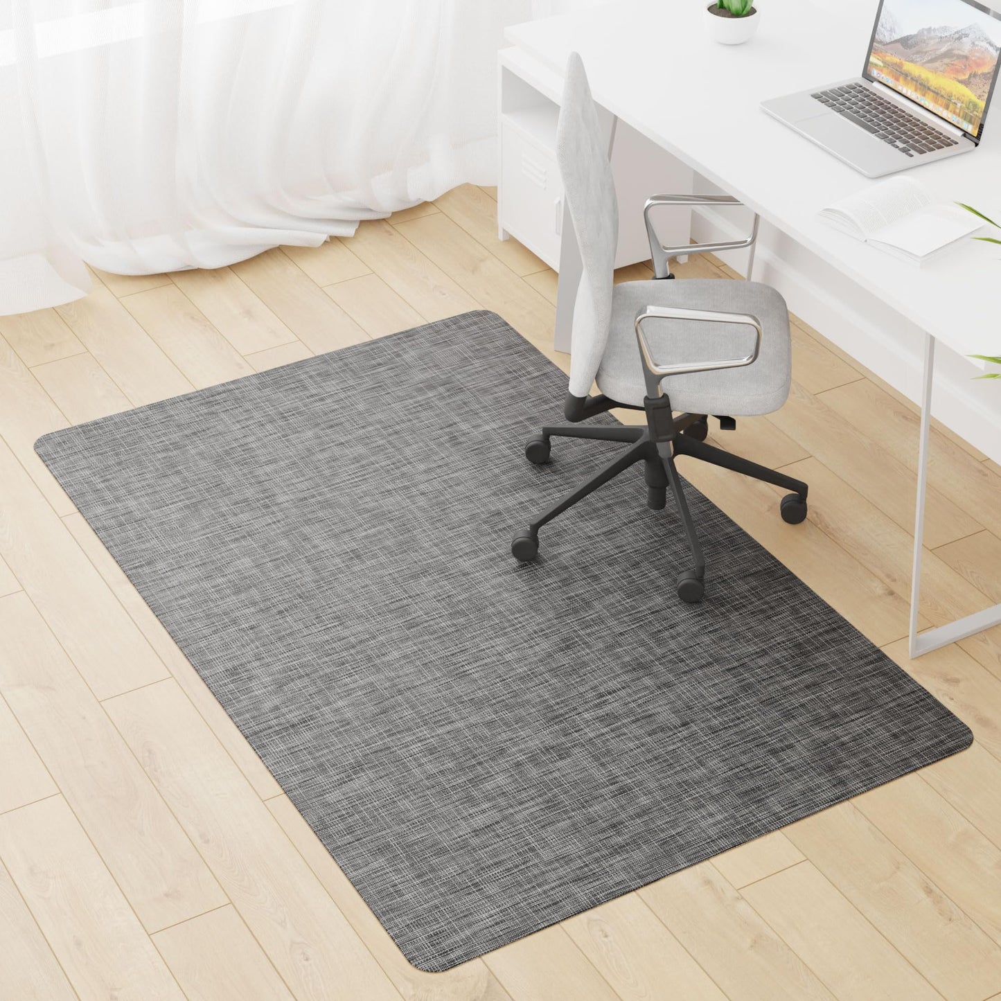 Homek Office Chair Mat for Hardwood & Tile Floor, 30"x48" Computer Chair Mat, Non-Curve Anti Slip Hard Floor Protector for Rolling Chair, PVC Mat Desk Rug for Home Office