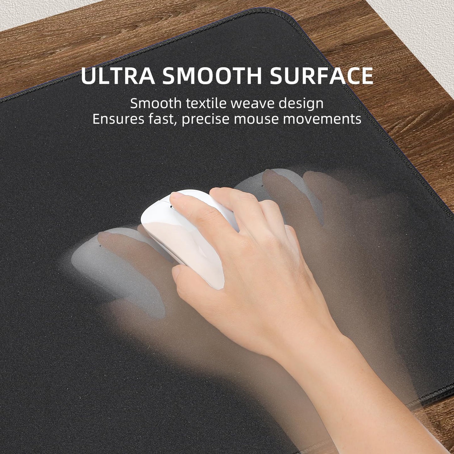 VOVIPO 3 in 1 Wireless Charging Mouse Pad, Gaming Mousepad with Wireless Charger Multiple Devices Compitable with Watch/iPhone/Airpods, Large Desk Mat 90 x 40cm,Desk Pad for MacBook, PC, Laptop-Black