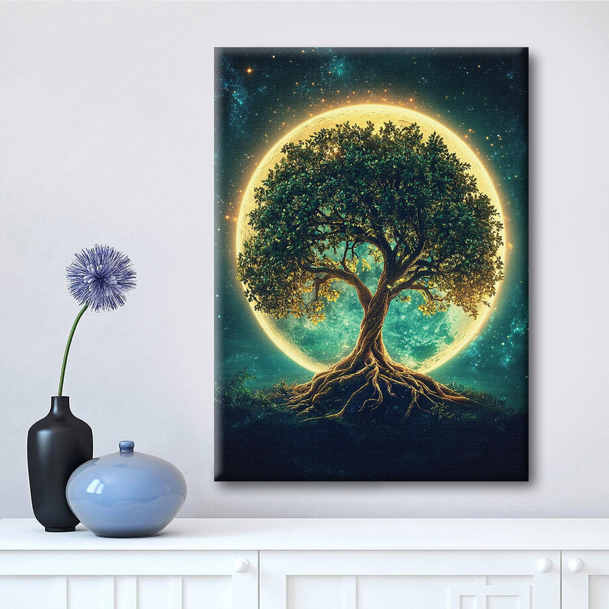 Framed Canvas Wall Art Print, Modern Ready to Hang Home Decor Tree, Wall Hanging Decor Painting Poster Artwork for Living Room, Bedroom, Bathroom, Gift, Home Decoration 7.8 x 11 Inch D73