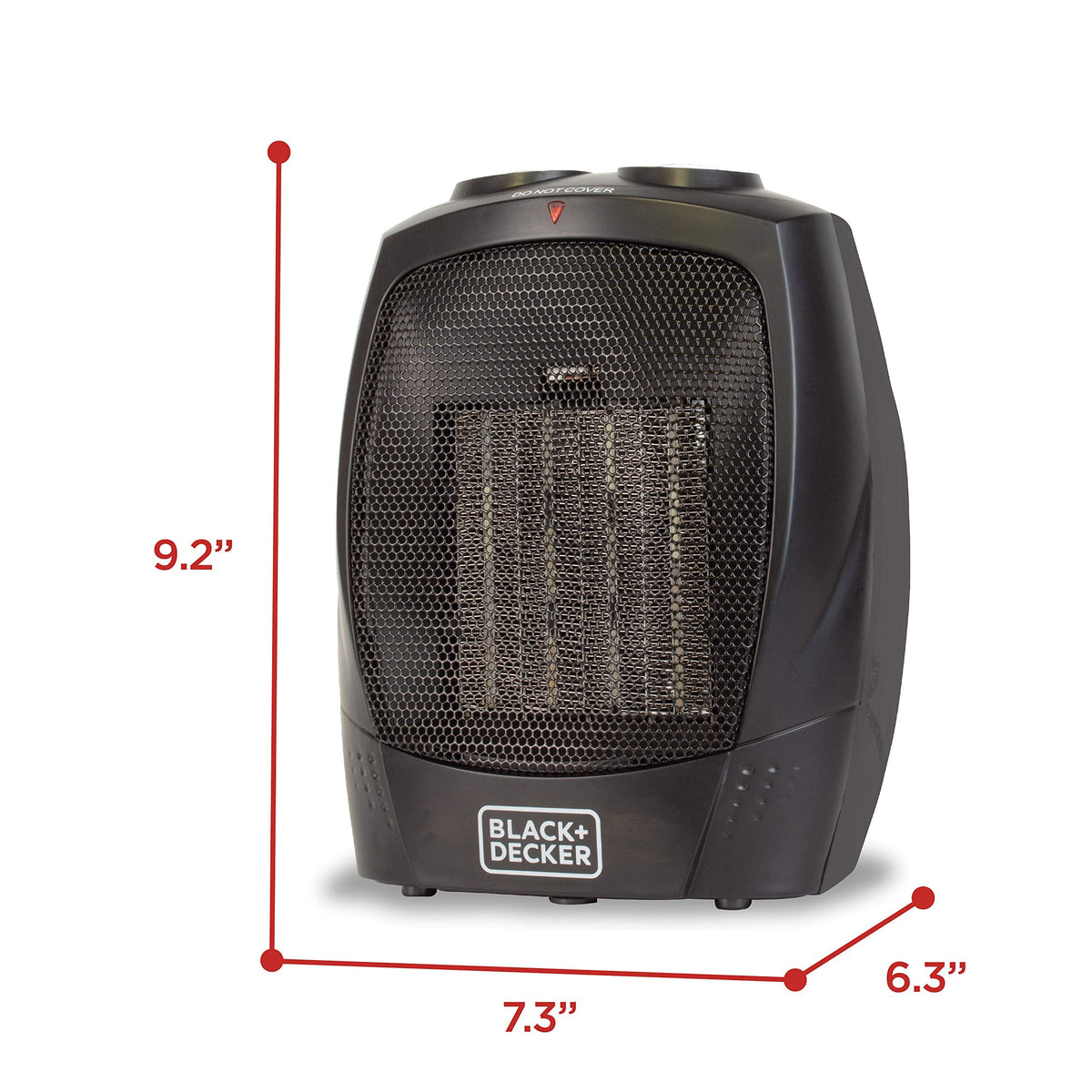 BLACK+DECKER Personal Ceramic Heater, Space Heater for Office Desk, Home Office & Personal Use Desk, 2 Heat & Fan Only Settings, Adjustable Thermostat, BHDC201, Black