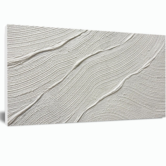 Tarfupth Large Abstract Canvas Wall Art for Living Room White Minimalist Textured Painting Hand Painted Modern Neutral Artwork for Bedroom Office Decor 20"x40"