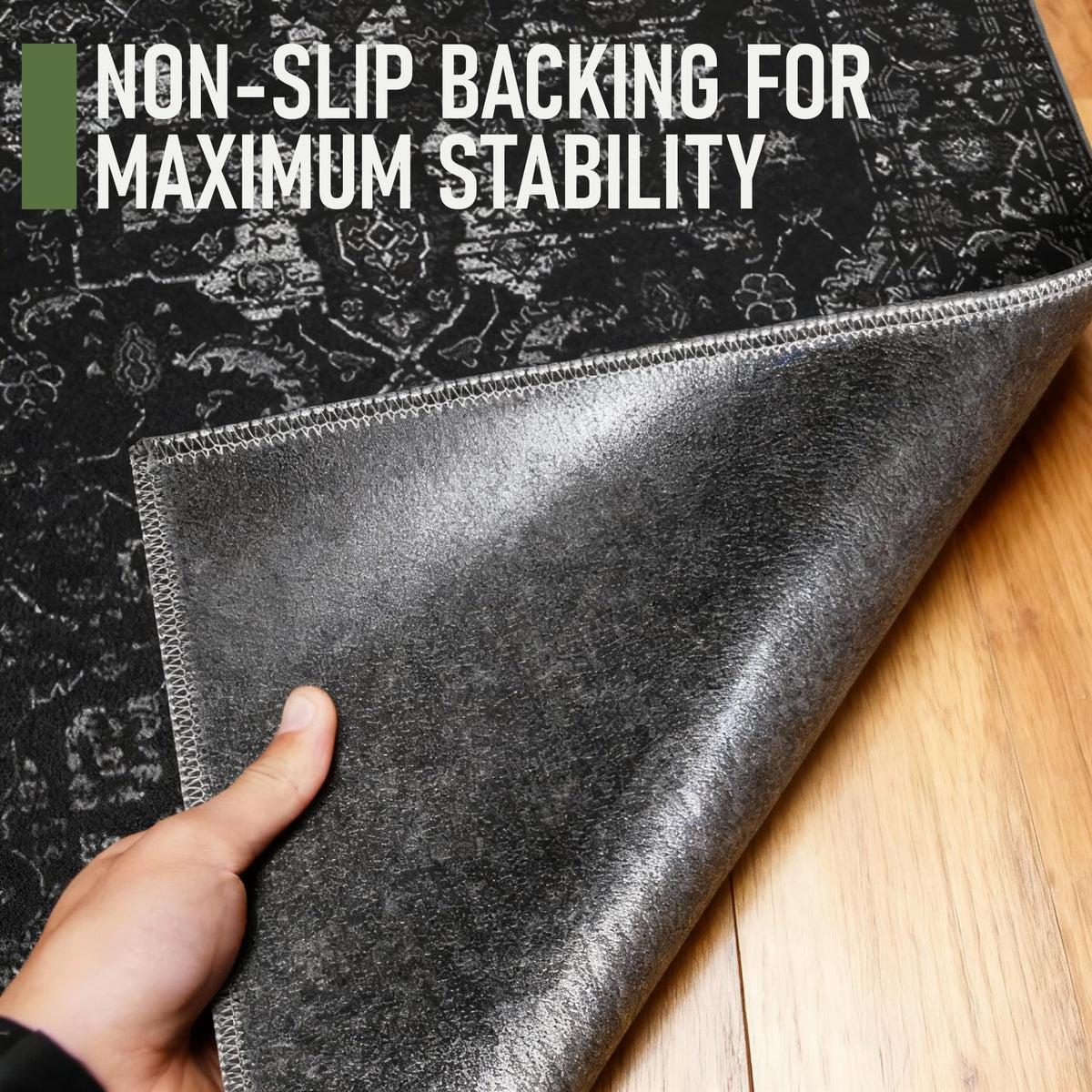 Office Chair Mat for Hardwood Floor, 36"x48" Desk Chair Mat for Home Office, Non-Slip Under Desk Mat for Rolling Chair,Washable Chair Rugs for Gaming Chairs-Black