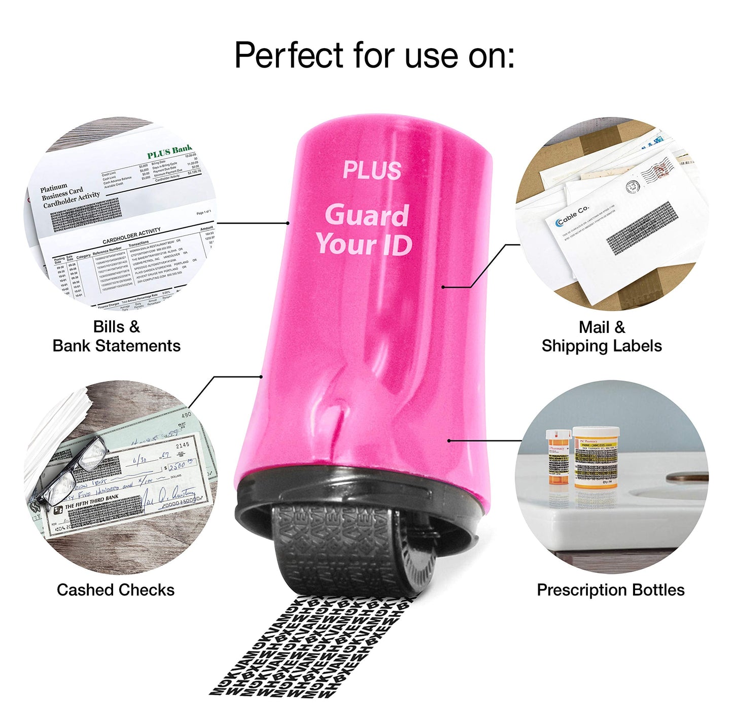 Guard Your ID Advanced Security Roller 2.0 Identity Theft Prevention Stamping Pink