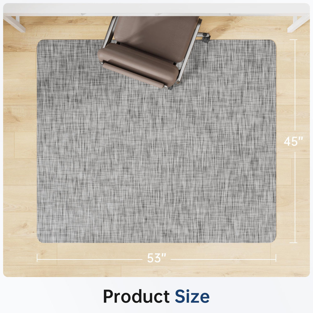 Cybstrax Office Chair Mat for Hardwood & Tile Floor, 45" x 53" Desk Chair Mat, Anti Slip, Non-Curve Computer Chair Mat for Rolling Chairs Floor Protector for Home Office