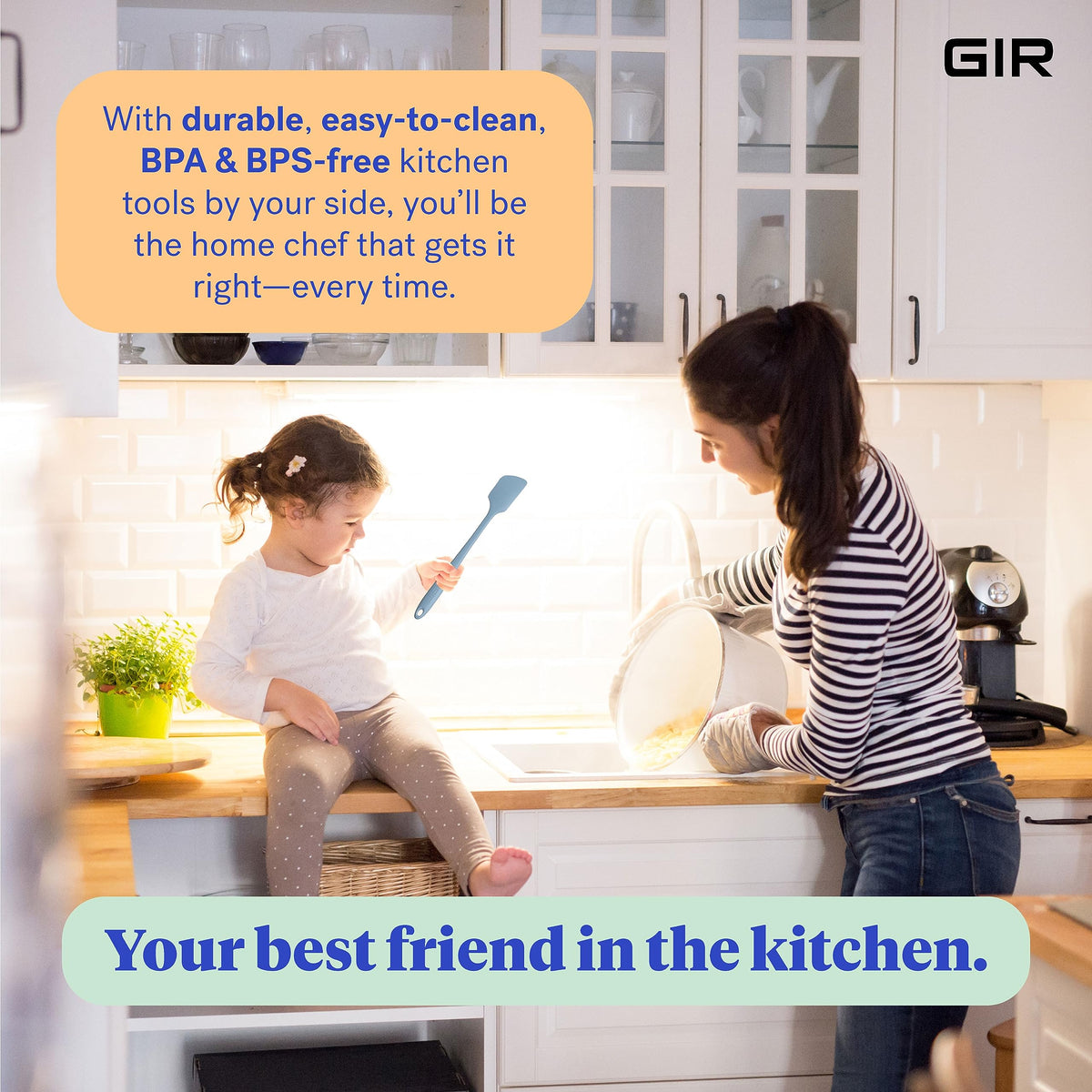 GIR: Get It Right 3-Piece Ultimate Silicone Kitchen Utensils Set - Spatula, Flip & Spoonula - Non-Toxic Cooking Utensils for Nonstick Cookware, Cooking and Baking - Slate