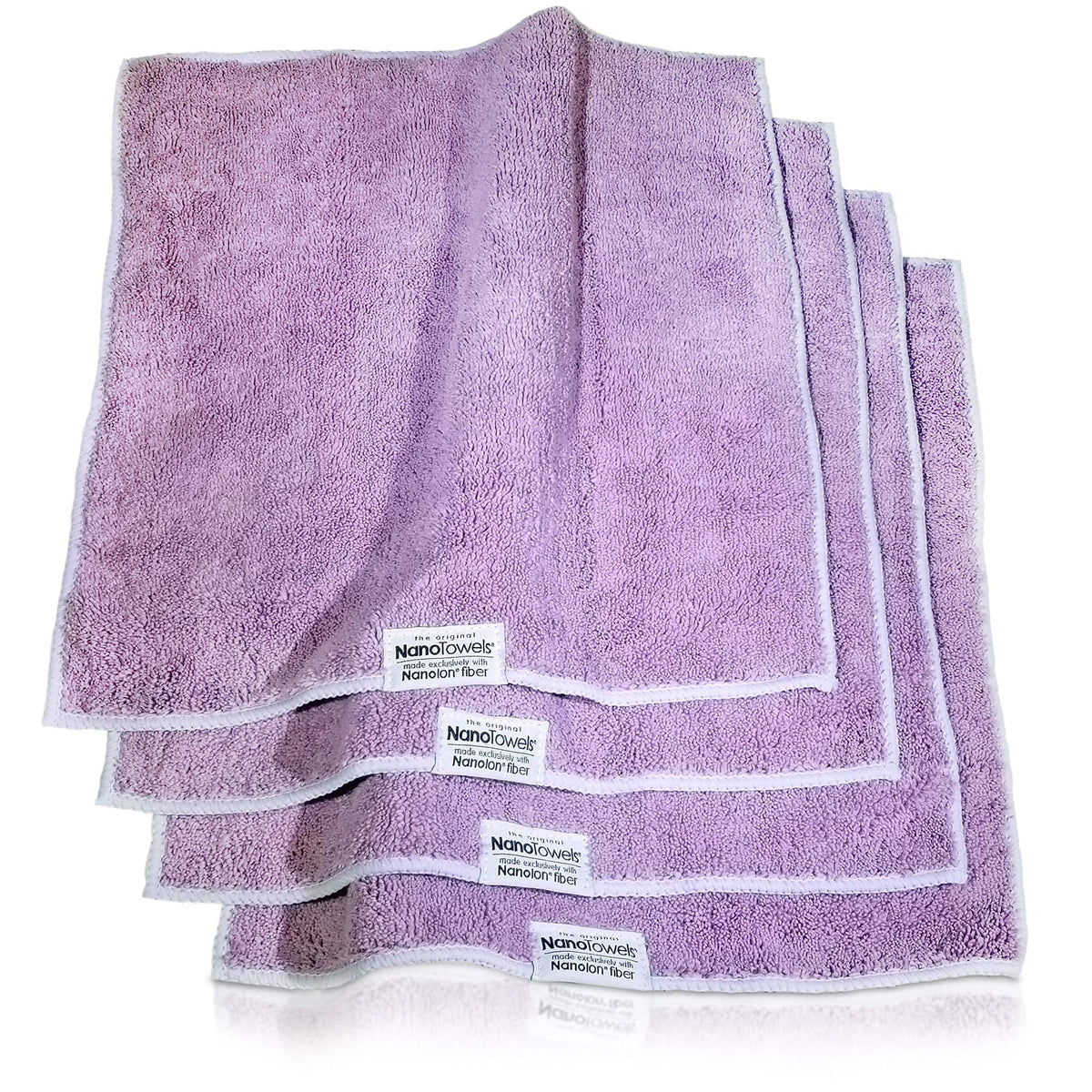 Nano Towels - The Amazing Eco Cloth That Cleans Virtually Any Surface with Only Water. No More Paper Towels Or Toxic Chemicals. 4-Pack (14x14, Lavender)