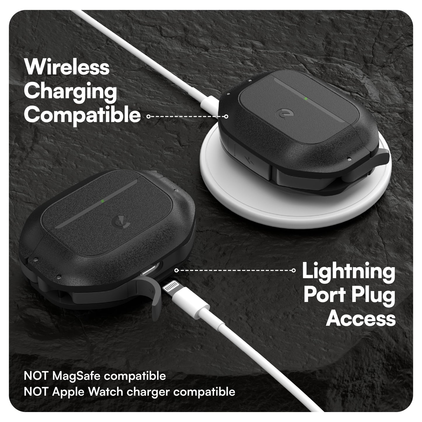Keybudz for Waterproof AirPods 4 Case with Lock - IP68 Waterproof and Dust Proof, Shockproof Protector, Heavy Duty Rugged Protection, Drop Proof Hard Cover for AirPods 4th Gen (Carbon Black)