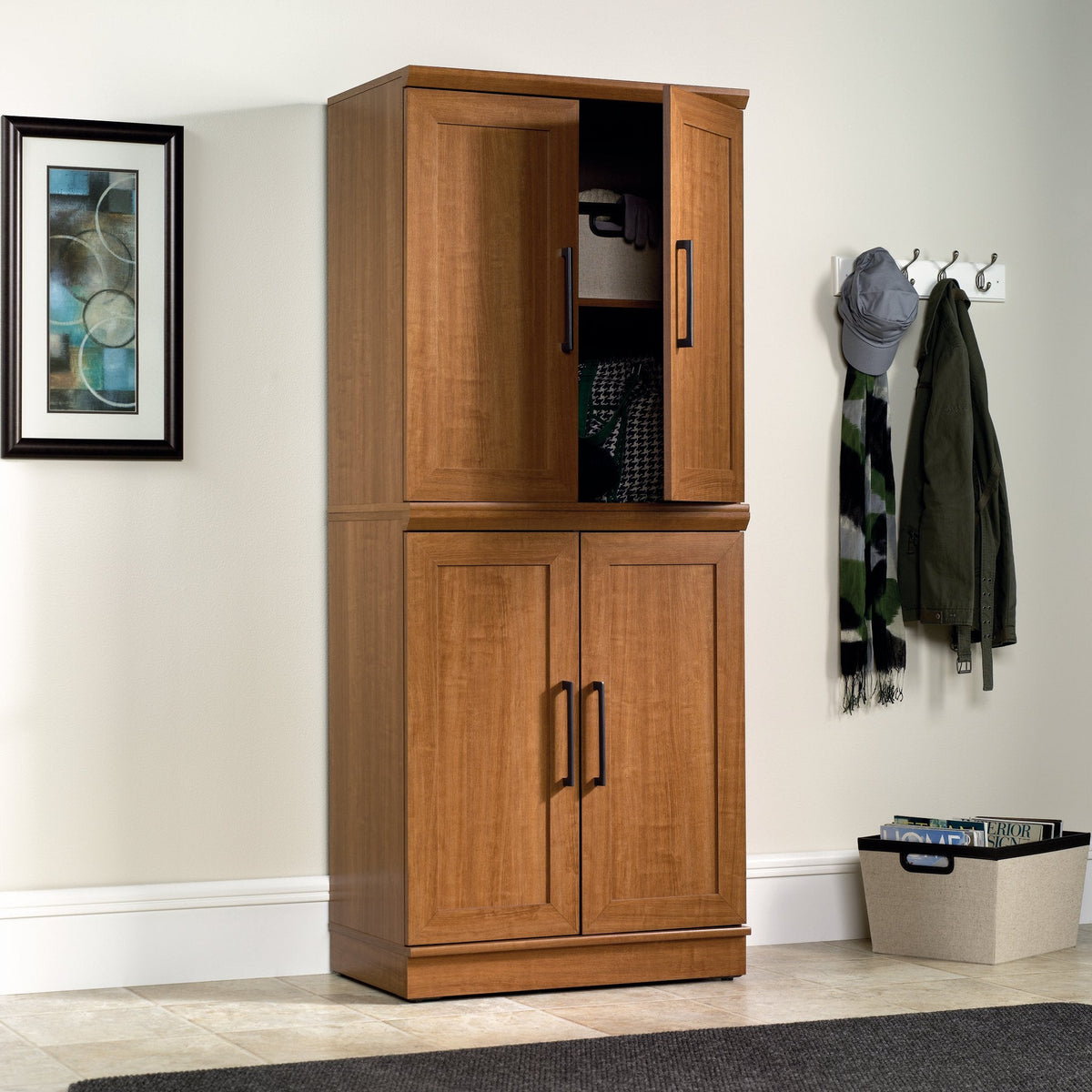 Sauder HomePlus Base Cabinet/ Pantry Cabinet, Sienna Oak finish
