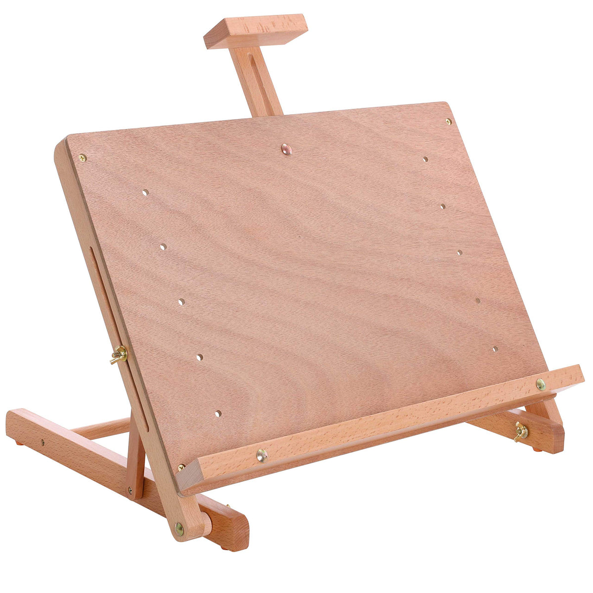 U.S. Art Supply Cancun Solid Wooden Tabletop Easel - Artist Studio Desktop Drawing Table, Portable Drafting Table, Adjustable Art Board, Tabletop Easel for Painting, Holds Up to 23" Canvas, Beechwood