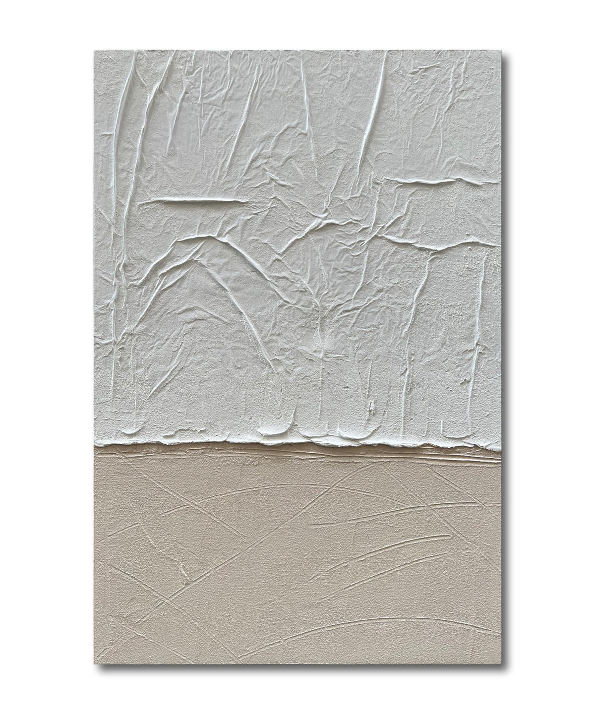 NANKAI Art 45x30 Inches Modern Minimalist Art Painting White and Grey Abstract Art Oil Painting Home Office Corridor Wall Decoration Art