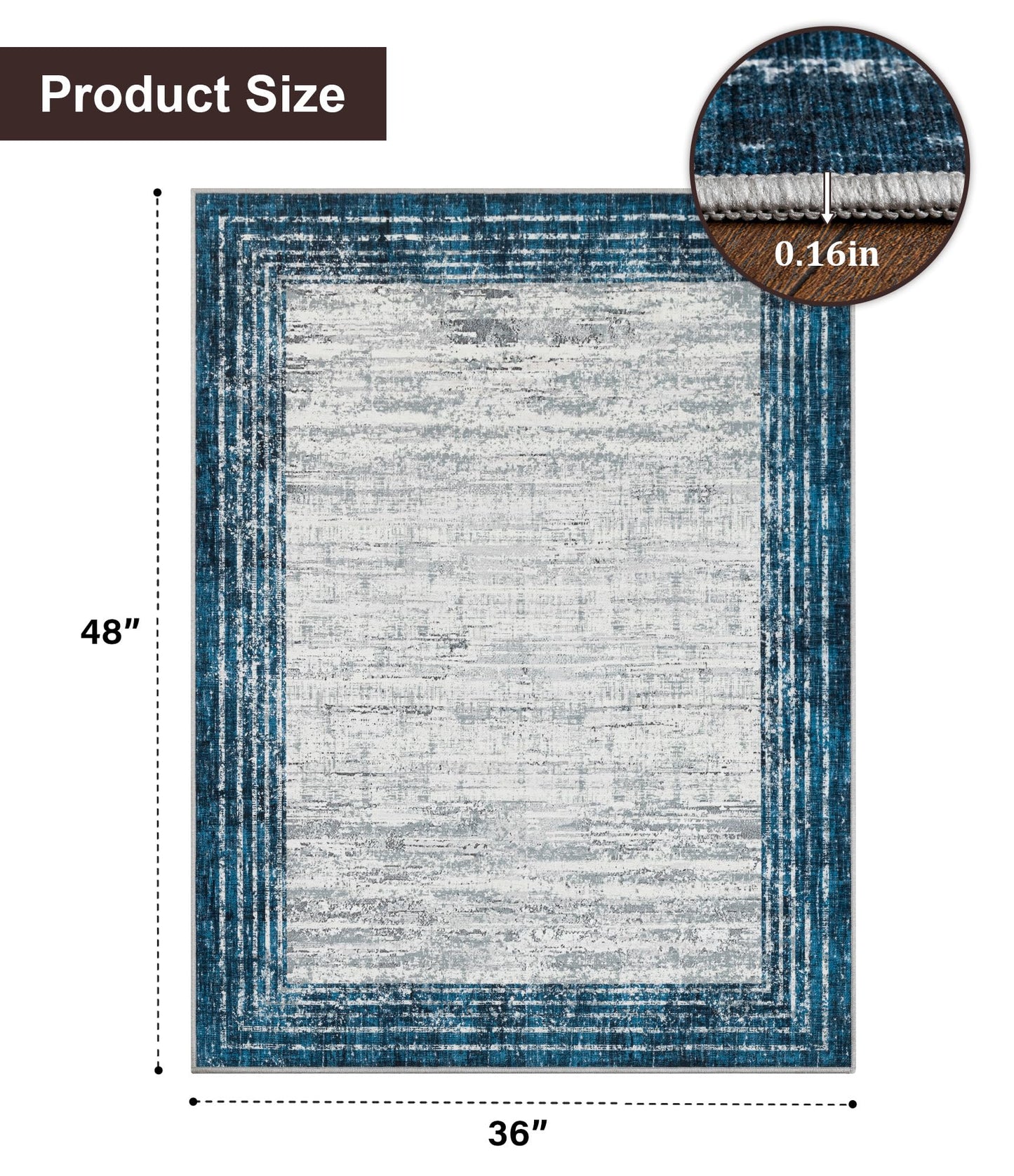 chakme Office Chair Mat for Hardwood Floor, 48"x36" Easy Glide Computer Desk Mat Protector for Rolling Chair Under Desk Rug Nonslip Backing, Machine Wash, (Square)