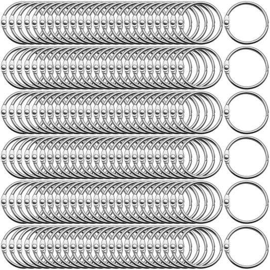 500 Pack Loose Leaf Binder Rings 1 Inch 25 mm Office Book Flashcard Rings Metal for Index Cards Binder Clips for School Home Office Supplies, Silver