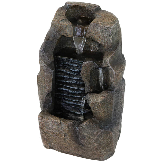 Sunnydaze Stony Rock Tabletop Water Fountain - 11 Inch Relaxing Indoor Desktop Water Fountain - Office, Bedroom, Living Room