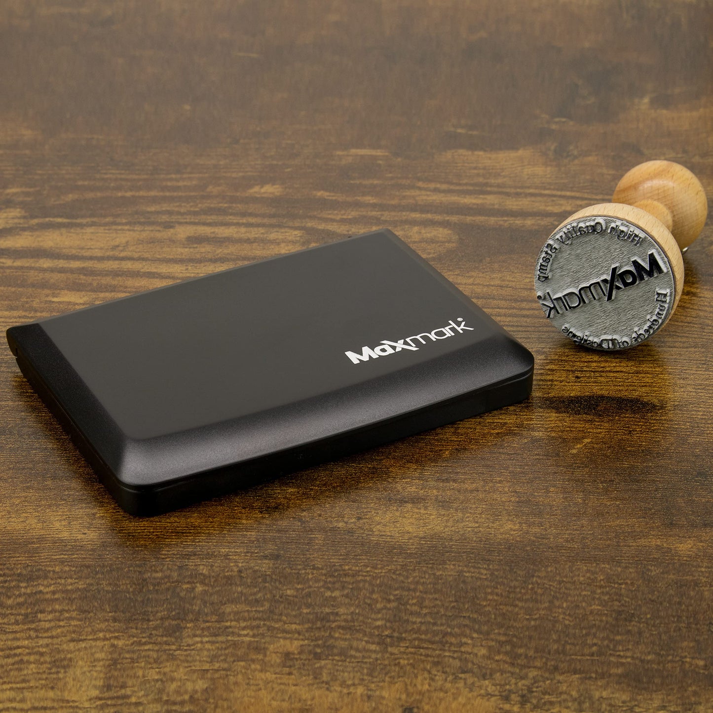 MaxMark Large Premium Black Ink Stamp Pad - 3.5" x 6.25" - Quality Felt Pad