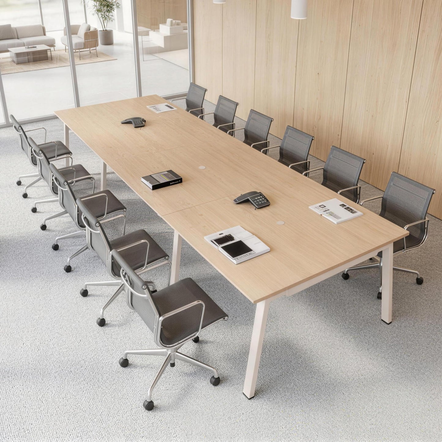 Offee Modular Computer Office Desk, Modern Style Small Study Writing Workstation Table for Home & Business, Conference Table (142" x 47")