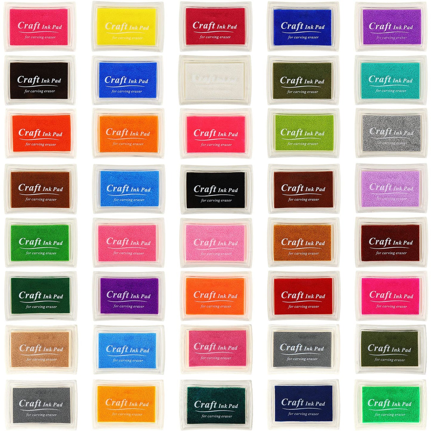 Jexine 40 Pcs Ink Pad for Stamps Colors Craft Finger Inks Pad Washable Stamp Pad for Rubber Stamps Kids DIY Paper Wood Fabric Scrapbooking Stamping Paint Gift