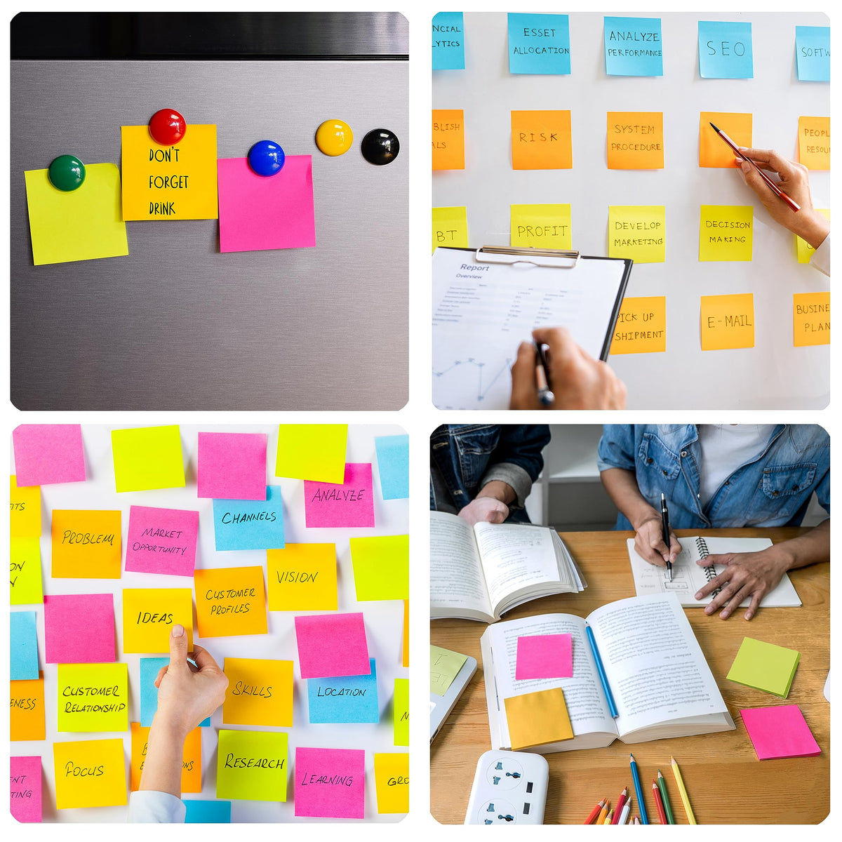 Woswel Sticky Notes Bulk 3 x 3 in, 60 Pads Adhesive Paper Memo, 85 Sheets/Pad, 6 Bright Colors, Self-Stick Notes, Easy to Post for Home, Office, School