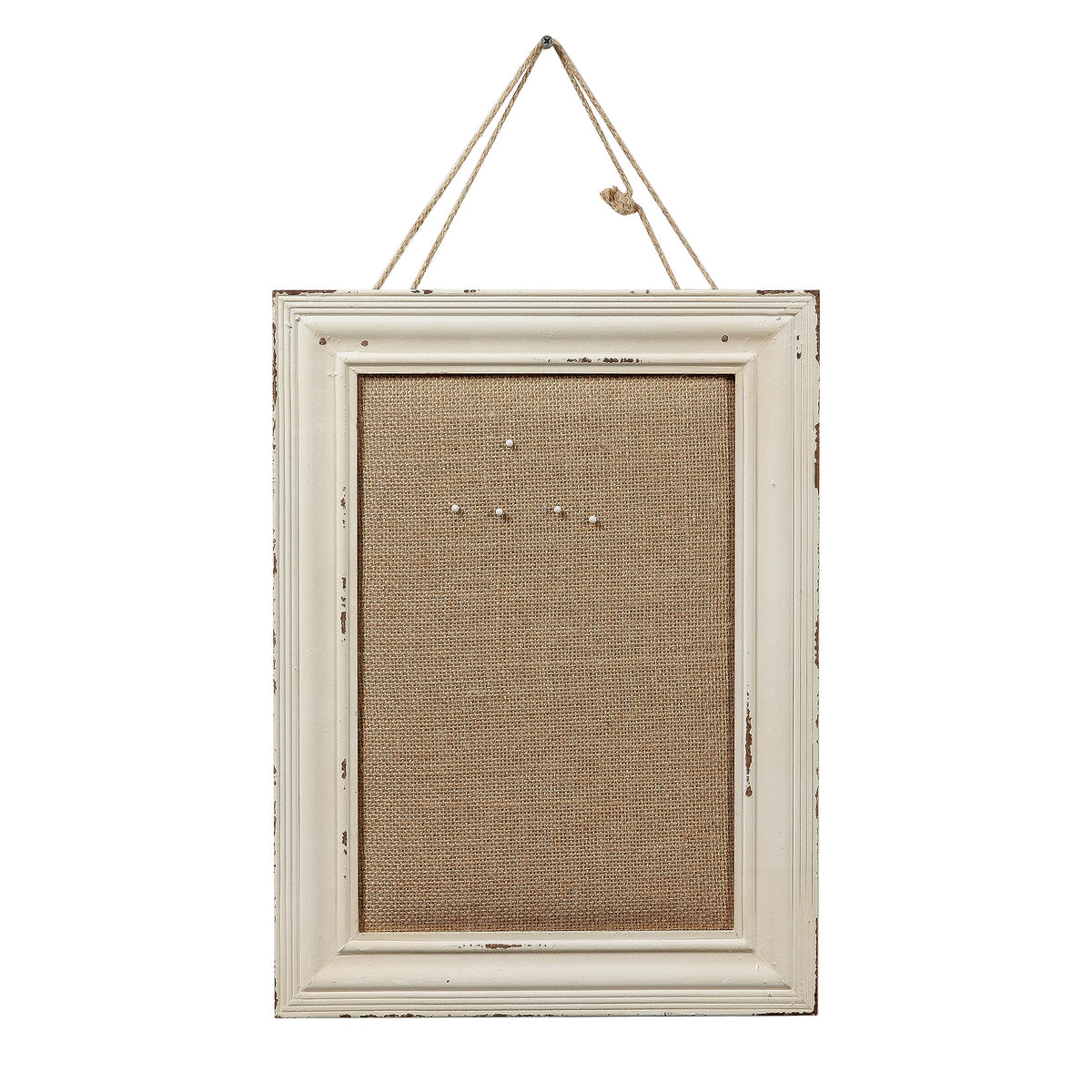 SOFE Cute Linen Small Bulletin Board, 15.7×12 Inches White Decorative Cork Boards for Walls with Frame, Wood Vision Board Farmhouse Pin Board for Home Office School, Rustic Memo Board Display Photo