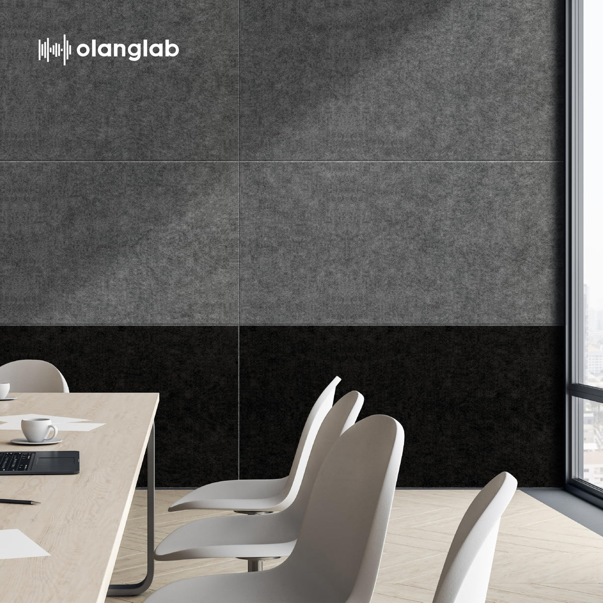 Olanglab Acoustic Wall Panels 10 Pack, 48 x 24 per Acoustic Panels Sound Absorbing, Sound Panels for Home Studio and Office, Plain Black