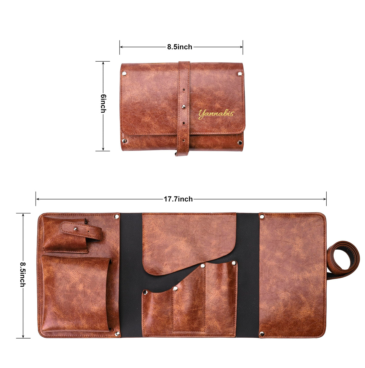 Yannabis Tobacco Pipe Pouch Bag Organize Case 2 Pipe Tool Holder with Leather Pipe Stand