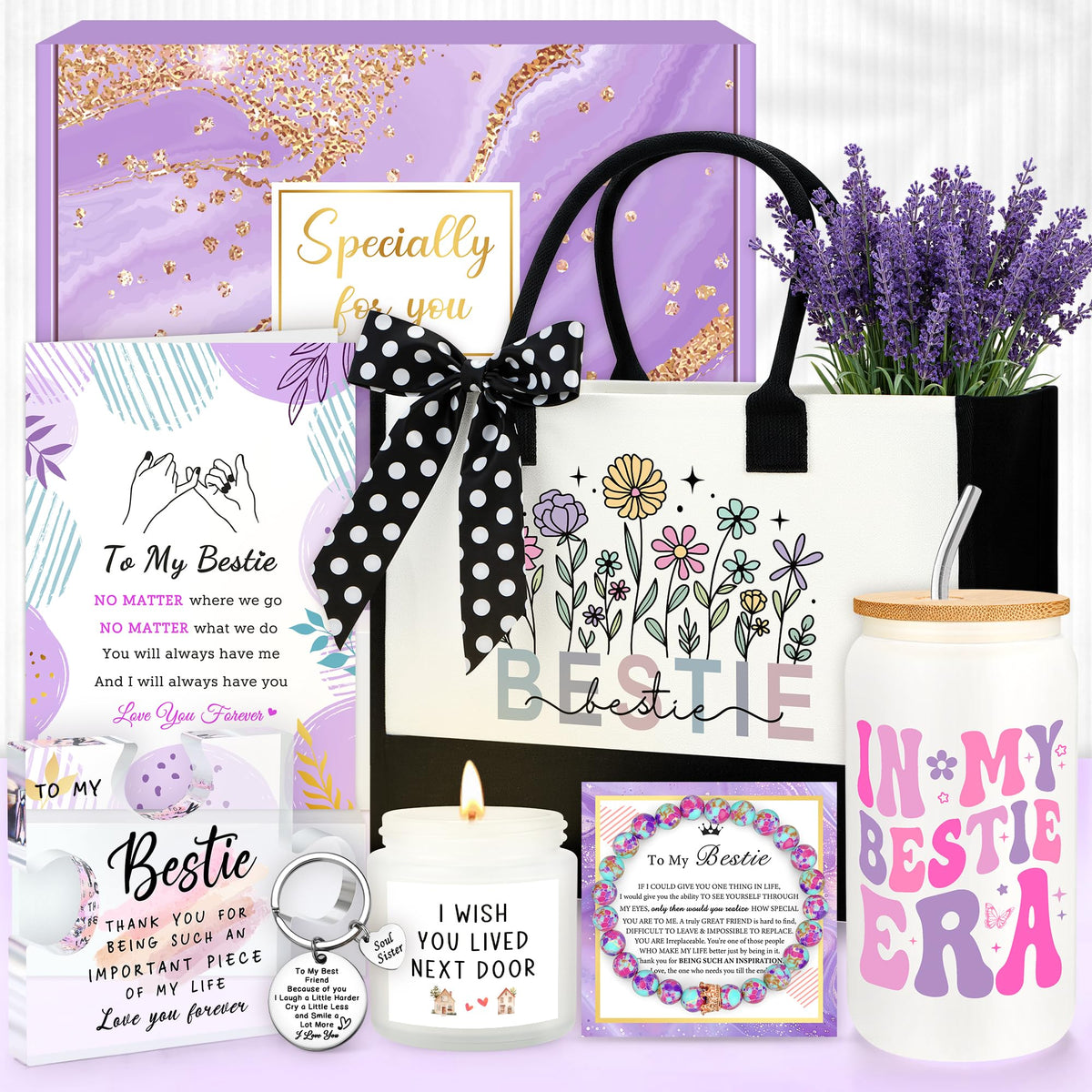 Best Friend Birthday Gifts for Women Friendship Gifts for Women Bestie Gift for Best Friend Woman Funny Bestfriend Gift Box Ideas Cool Friendship Stuff Basket for Bestie, Bff, Friends Female, woman
