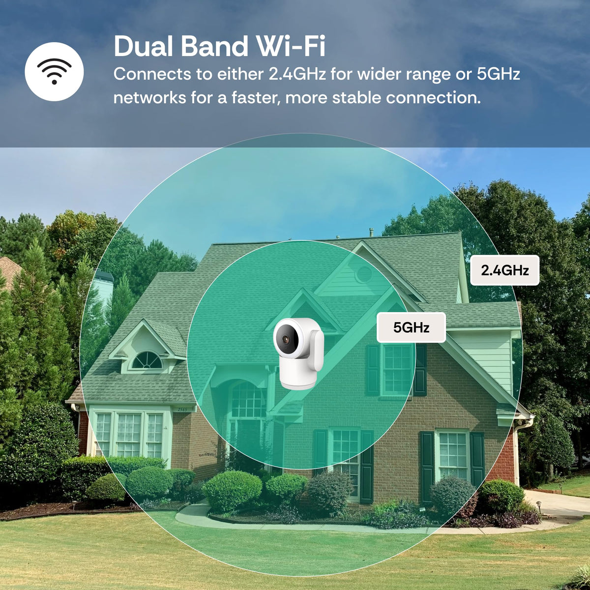 Luna 2K Indoor Cameras for Home Security, 2.4GHz & 5GHz WiFi, 360-Degree Pan-Tilt, Built-in Spotlight, Human Auto Tracking, Siren, Pet/Dog/Baby Camera with Phone app, White (2026 Upgrade Version)